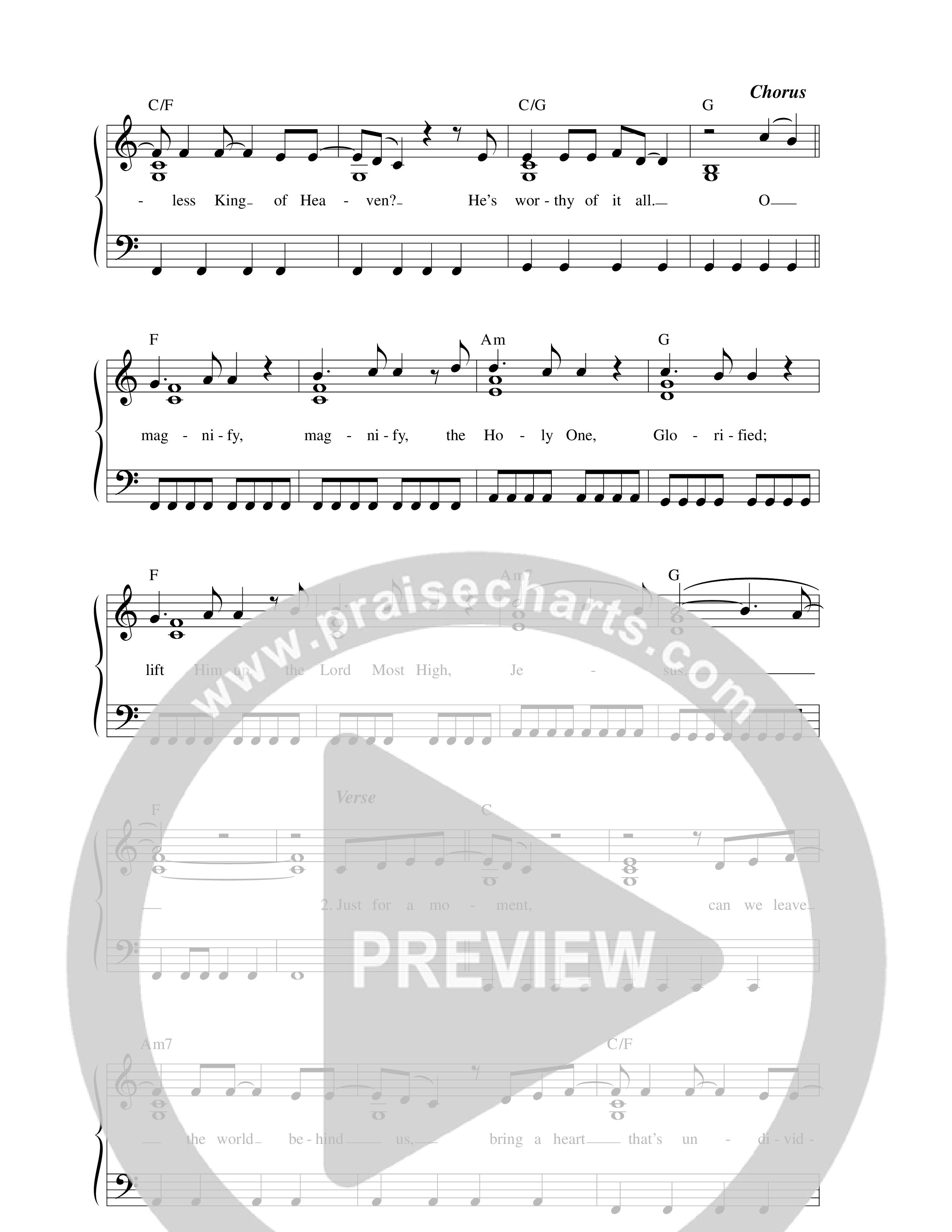 Magnify Lead Sheet Melody (Paul Baloche)