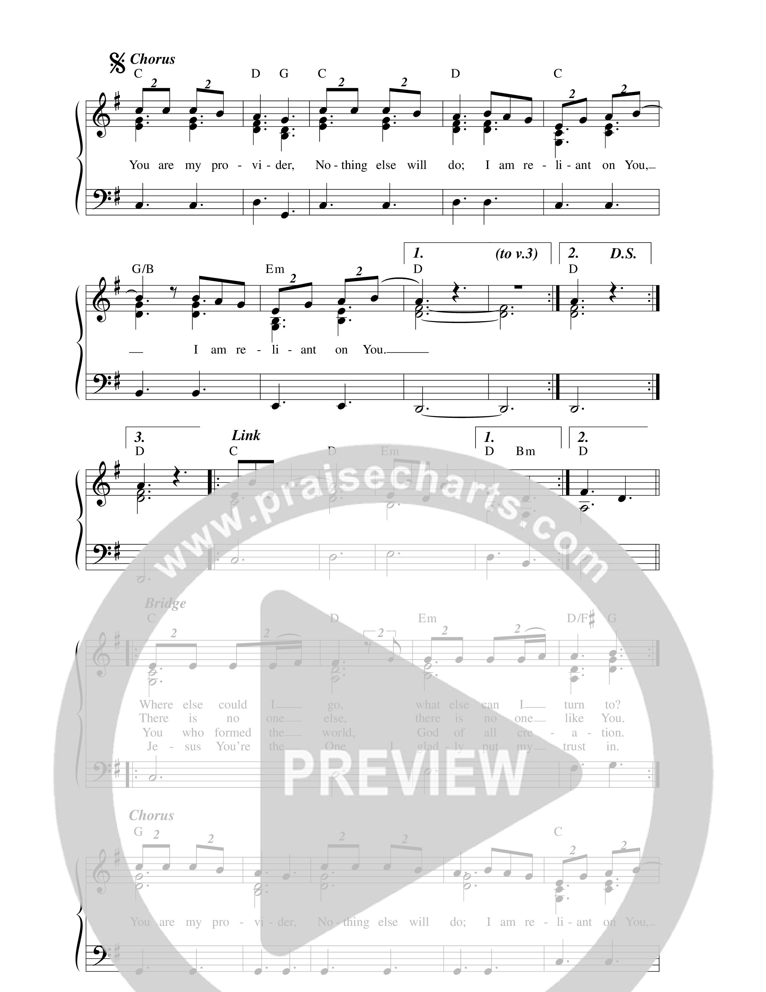 Reliant Lead Sheet Melody (Paul Baloche / Jessie Harris)
