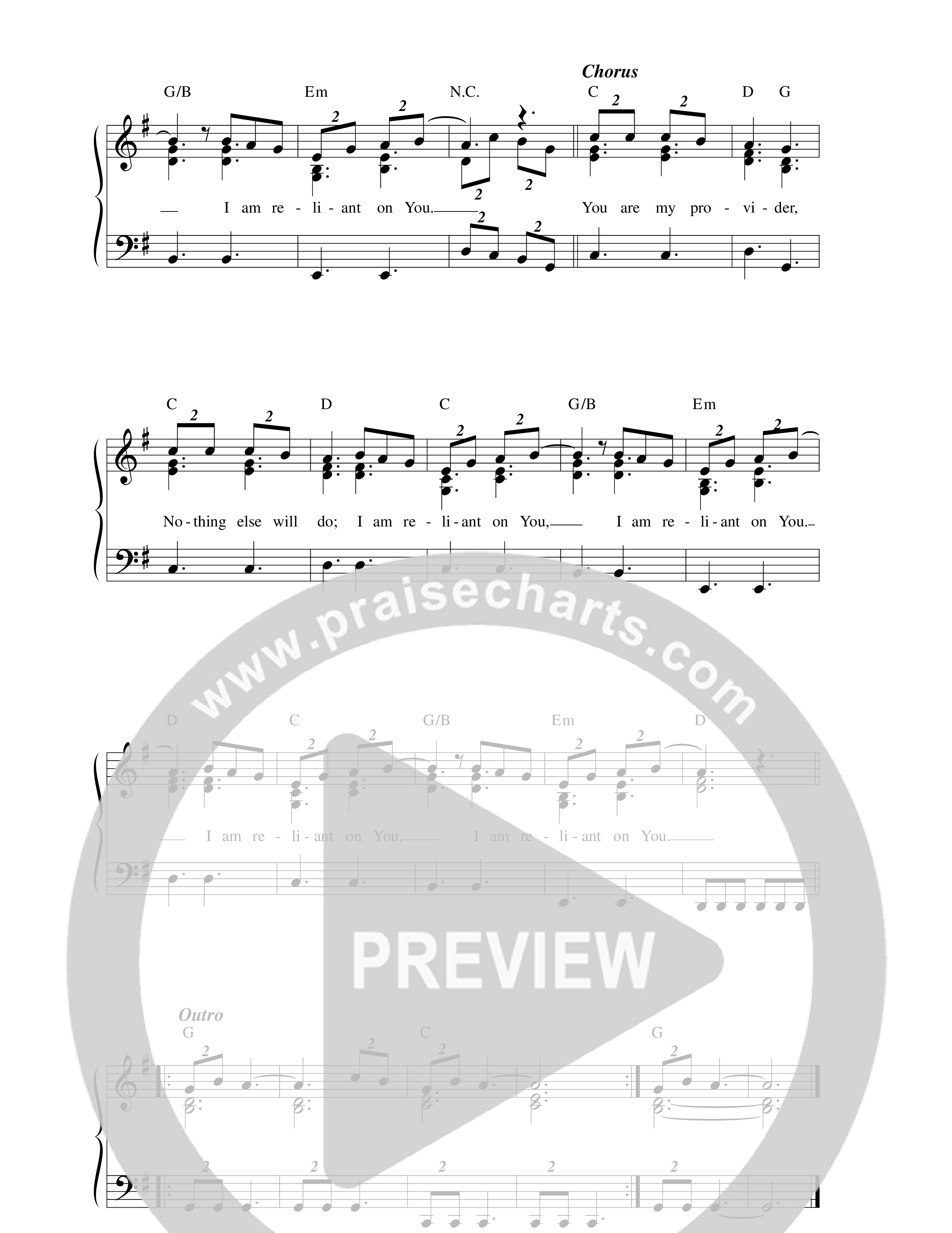 Reliant Lead Sheet Melody (Paul Baloche / Jessie Harris)