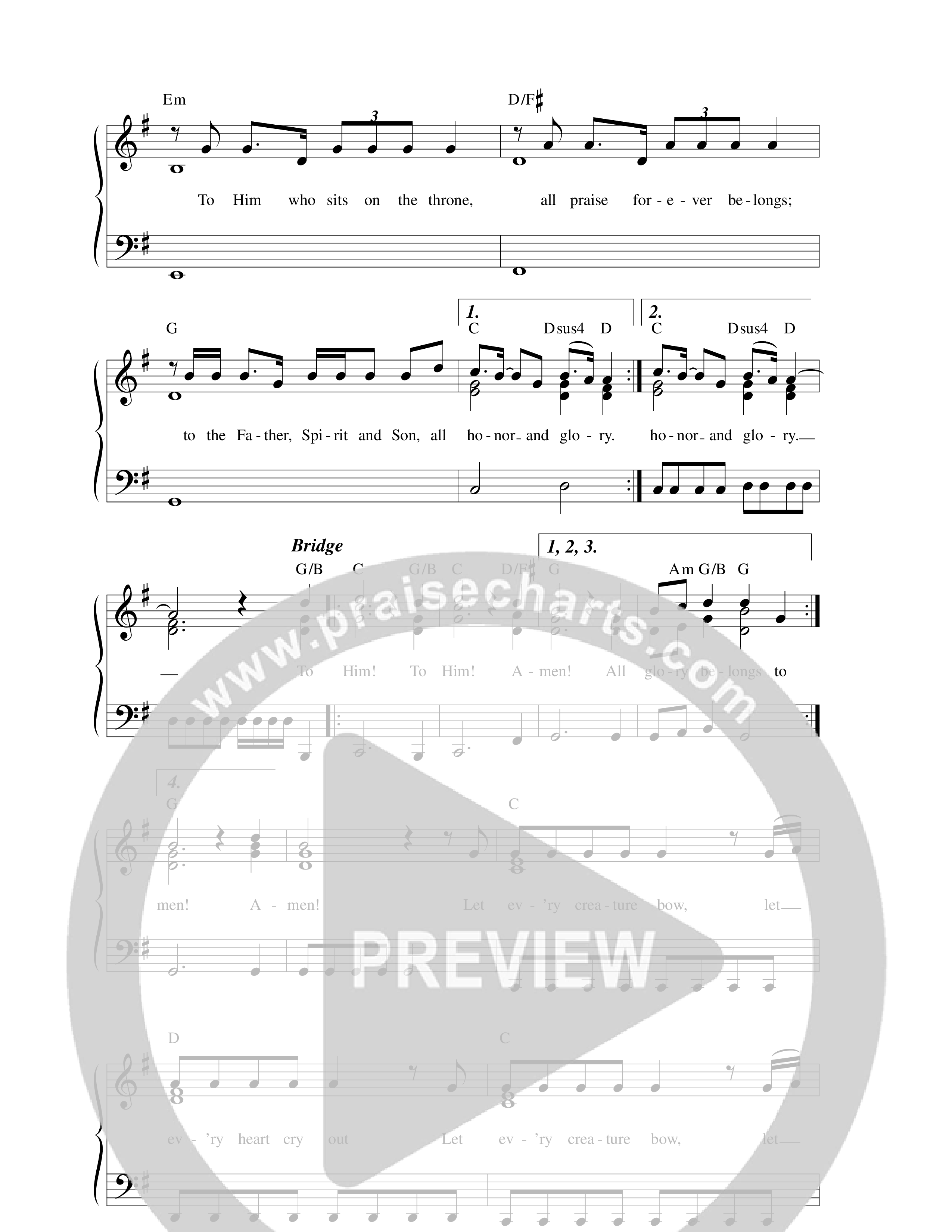 To Him Lead Sheet Melody (Paul Baloche)