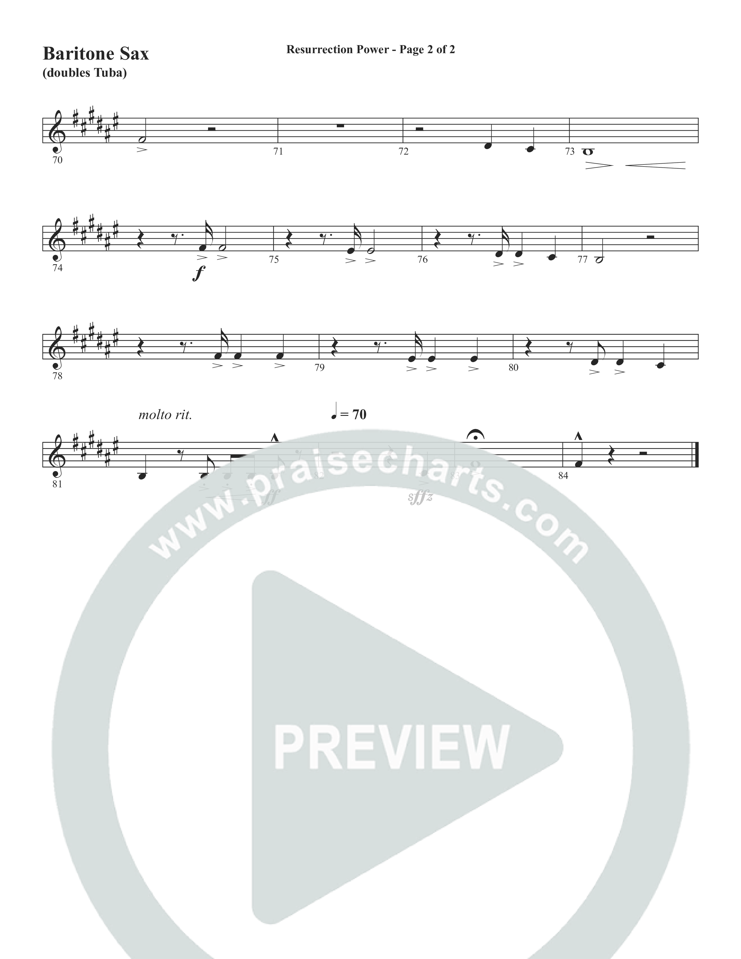 Resurrection Power (Choral Anthem SATB) Bari Sax (Word Music Choral / Arr. Daniel Semsen)