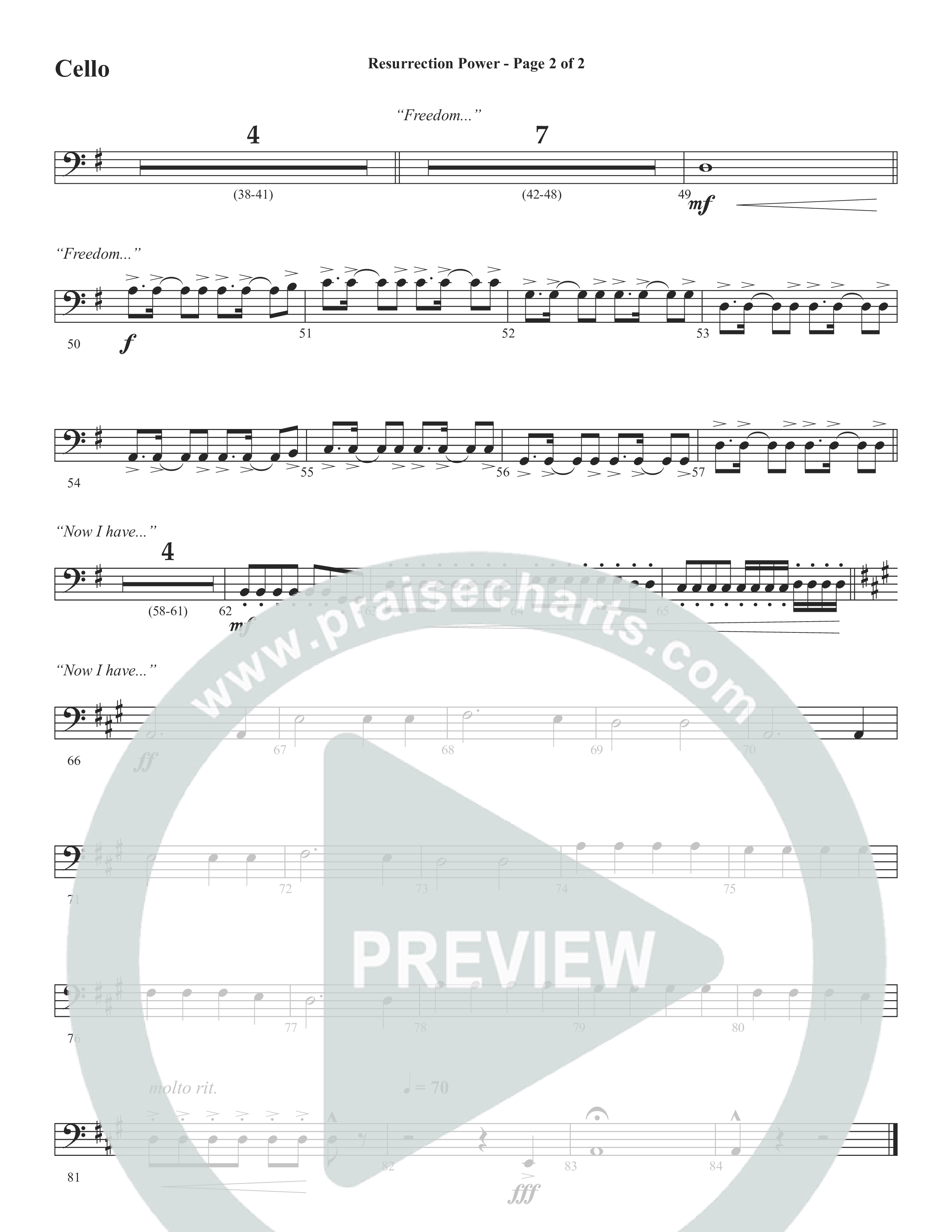 Resurrection Power (Choral Anthem SATB) Cello (Word Music Choral / Arr. Daniel Semsen)