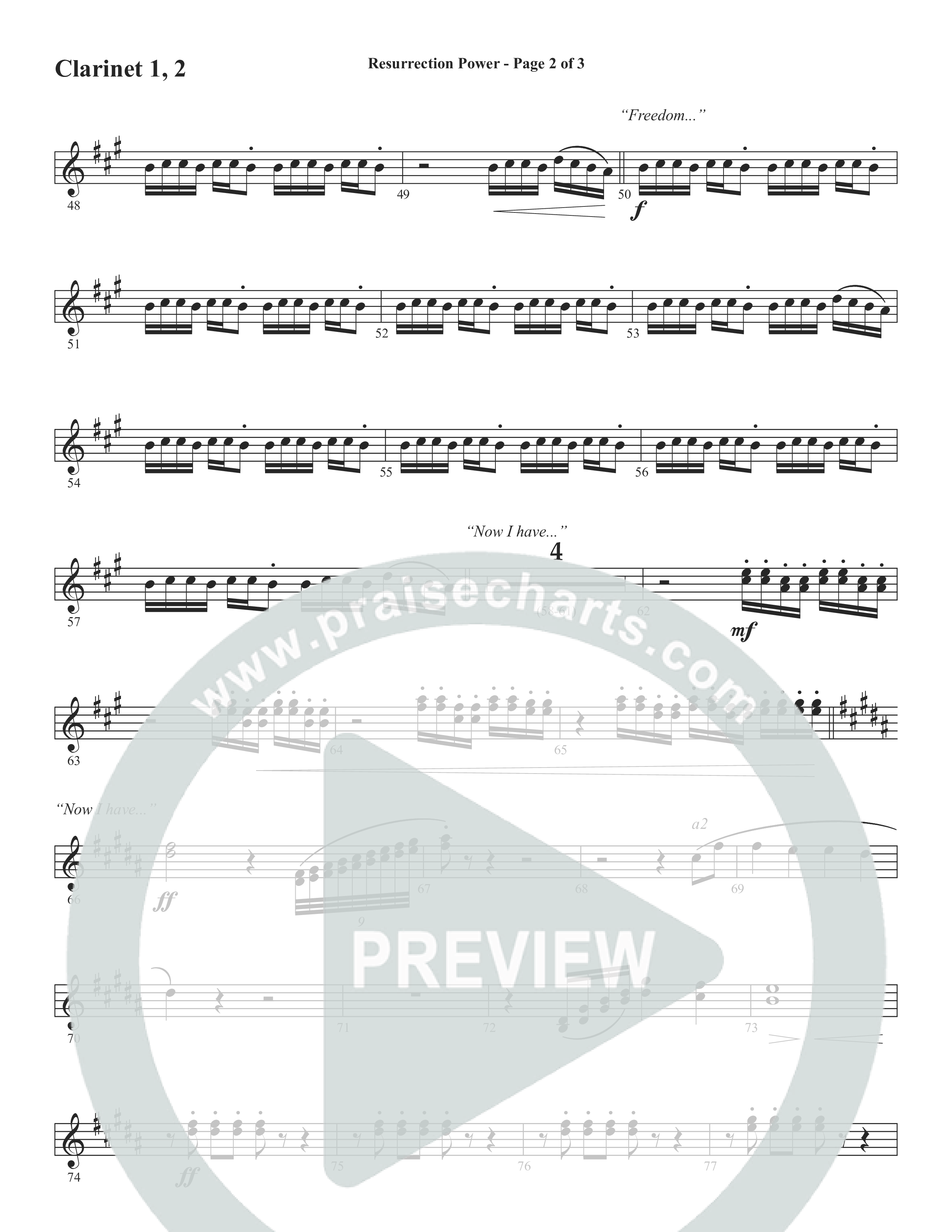 Resurrection Power (Choral Anthem SATB) Clarinet 1/2 (Word Music Choral / Arr. Daniel Semsen)