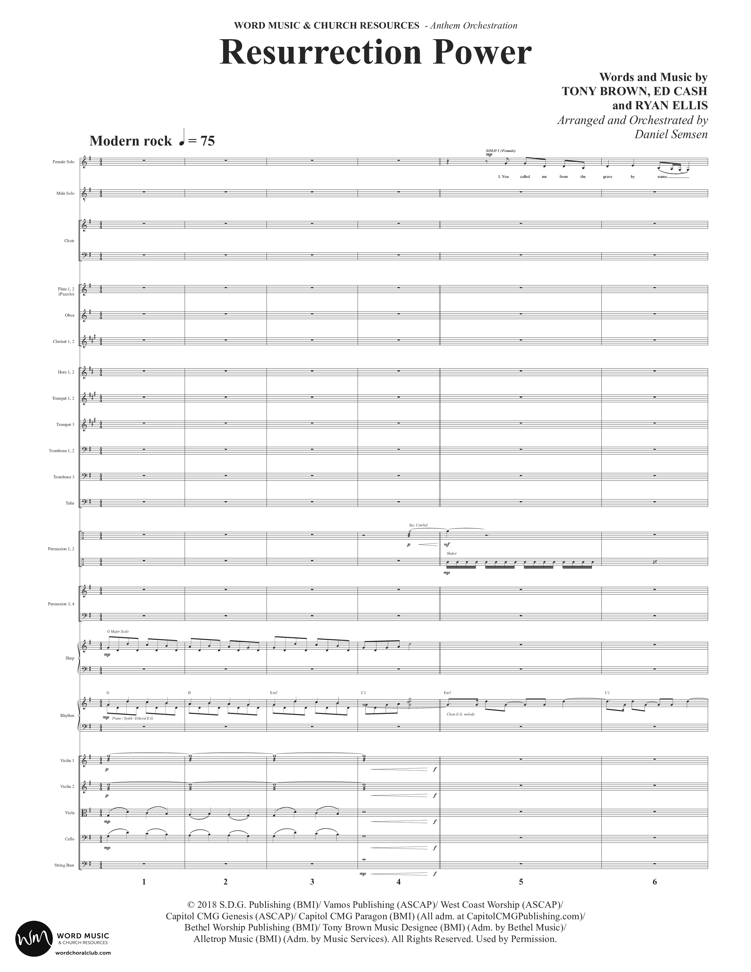 Resurrection Power (Choral Anthem SATB) Orchestration (Word Music Choral / Arr. Daniel Semsen)