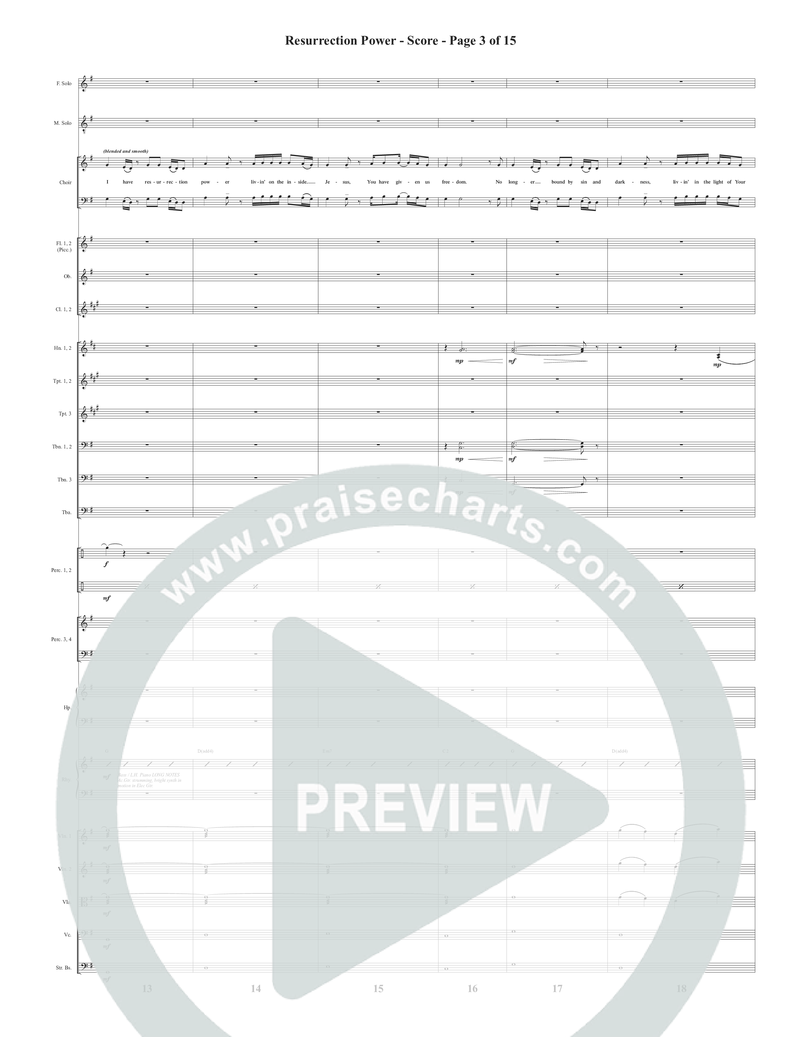 Resurrection Power (Choral Anthem SATB) Orchestration (Word Music Choral / Arr. Daniel Semsen)