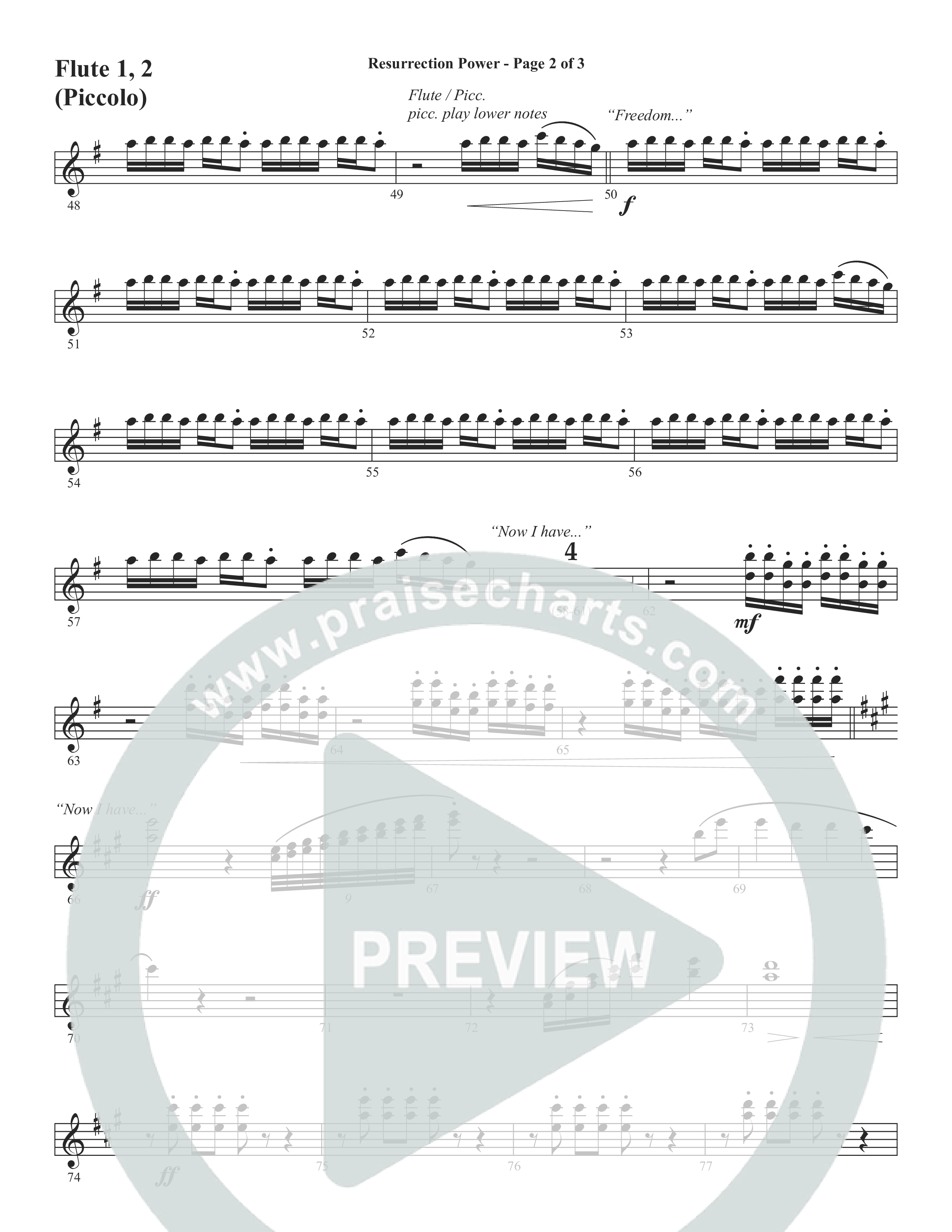 Resurrection Power (Choral Anthem SATB) Flute 1/2 (Word Music Choral / Arr. Daniel Semsen)