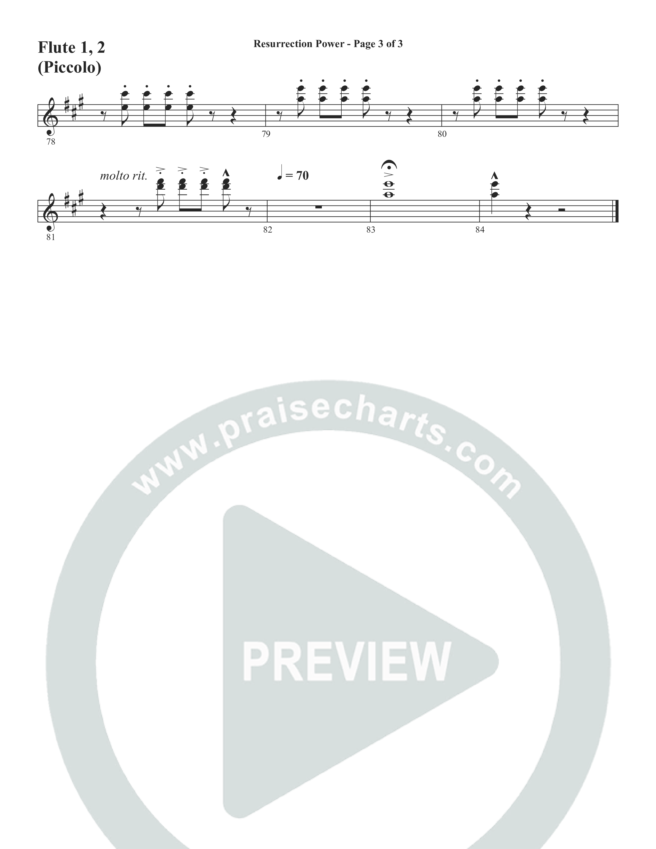 Resurrection Power (Choral Anthem SATB) Flute 1/2 (Word Music Choral / Arr. Daniel Semsen)