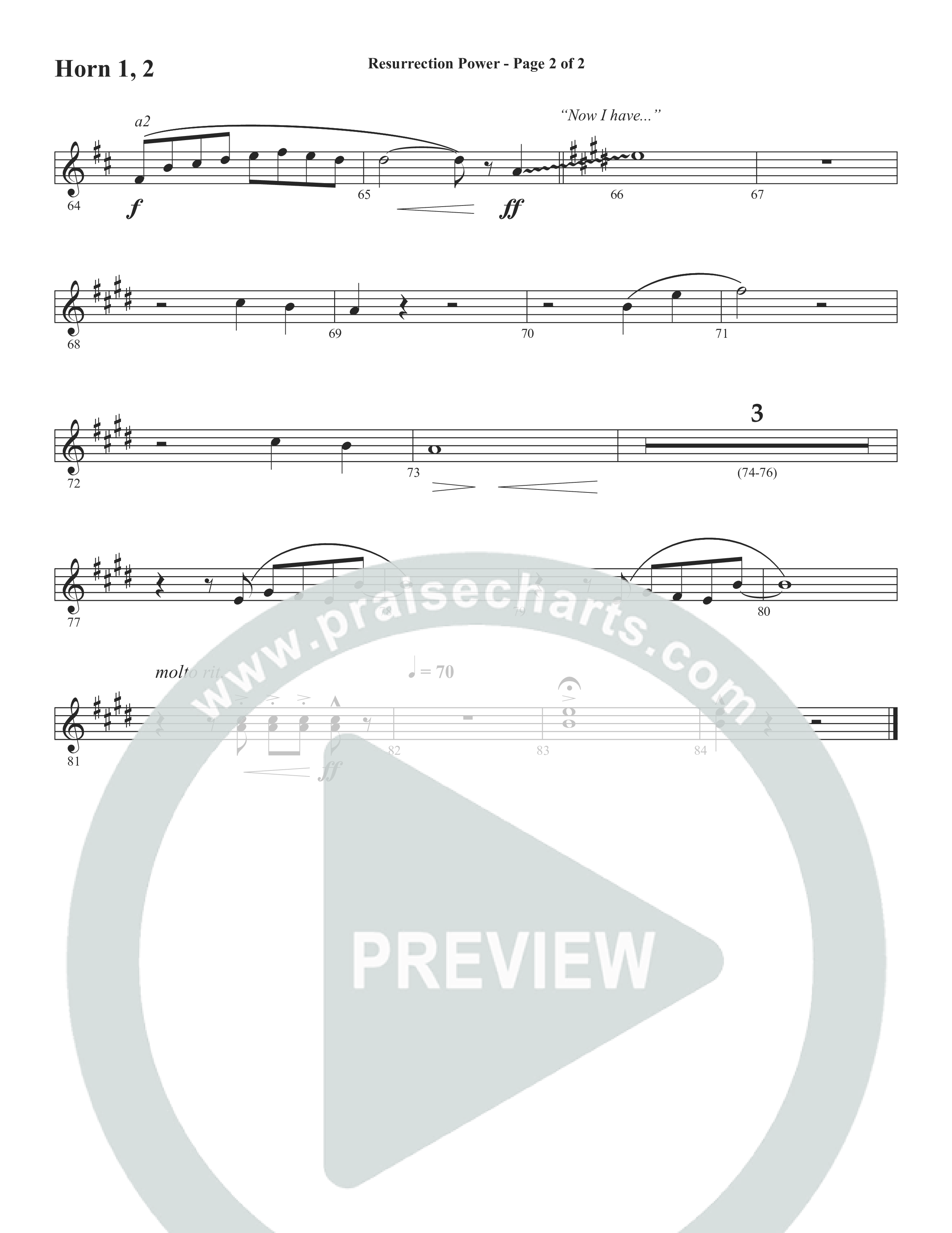 Resurrection Power (Choral Anthem SATB) French Horn 1/2 (Word Music Choral / Arr. Daniel Semsen)