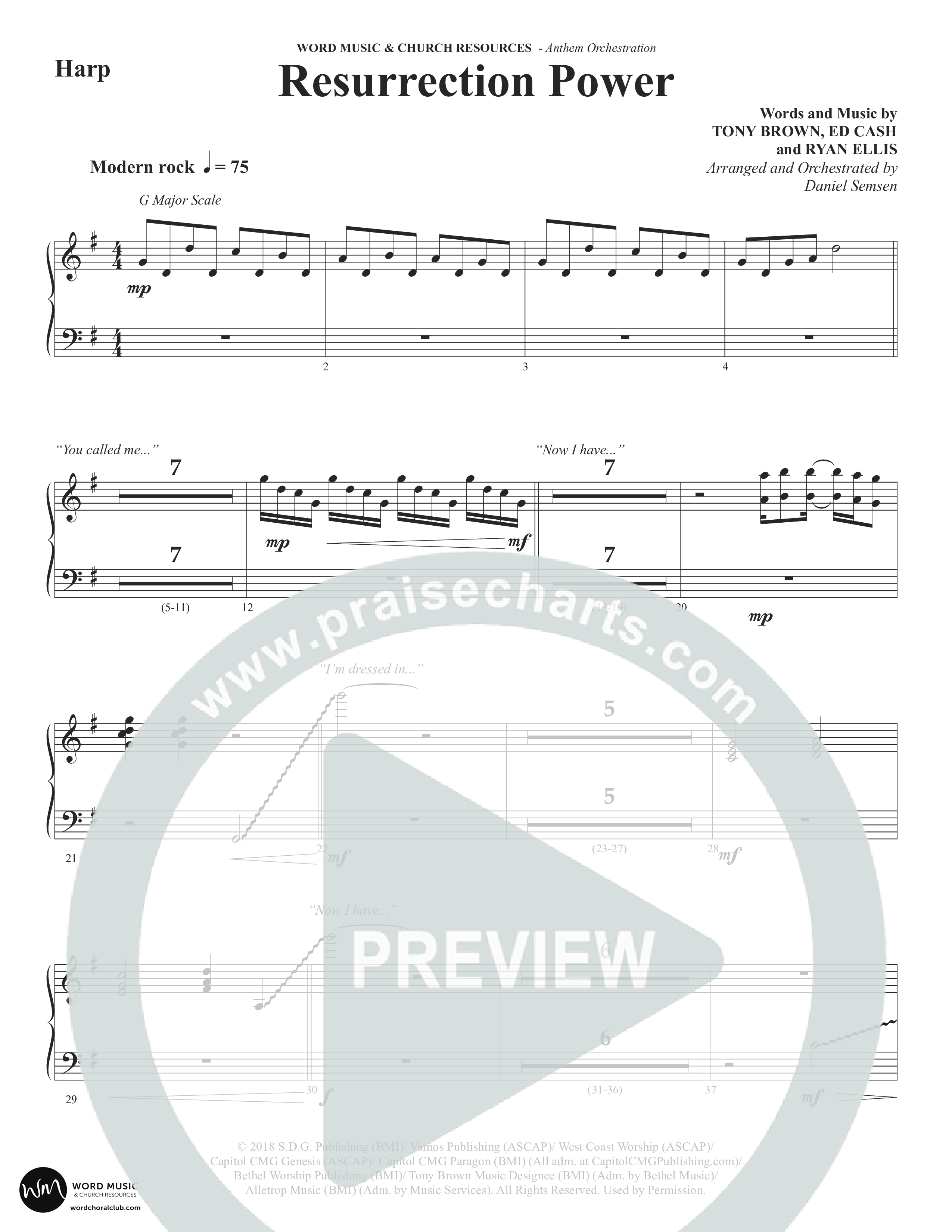 Resurrection Power (Choral Anthem SATB) Harp (Word Music Choral / Arr. Daniel Semsen)