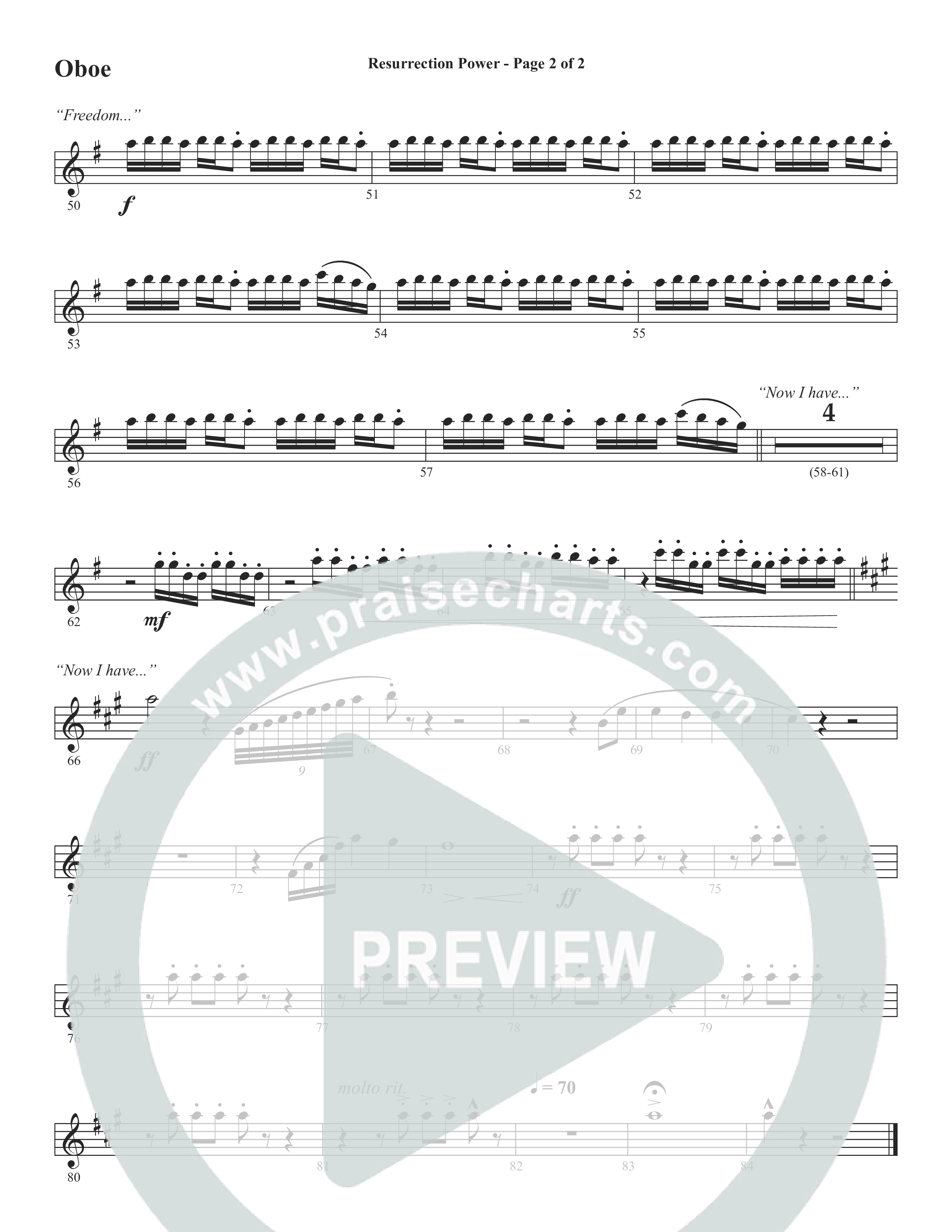 Resurrection Power (Choral Anthem SATB) Oboe (Word Music Choral / Arr. Daniel Semsen)