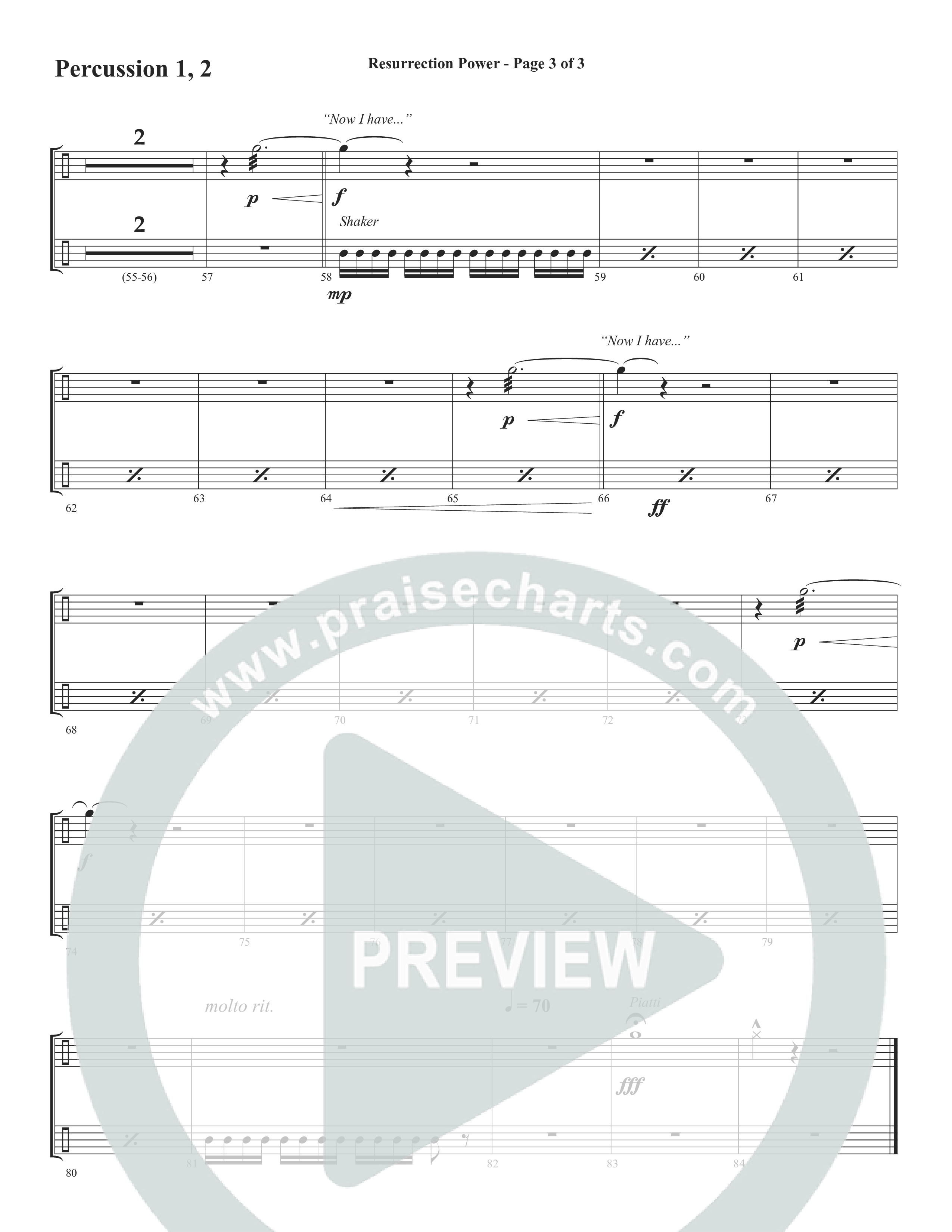 Resurrection Power (Choral Anthem SATB) Percussion (Word Music Choral / Arr. Daniel Semsen)