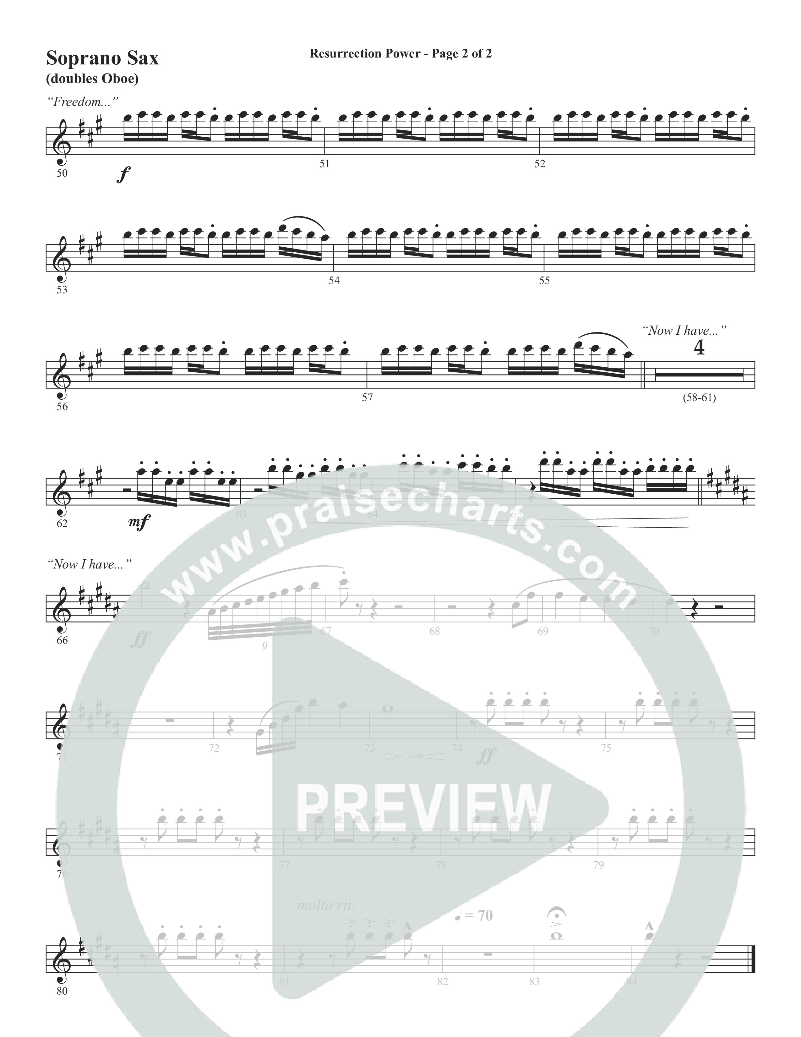 Resurrection Power (Choral Anthem SATB) Soprano Sax (Word Music Choral / Arr. Daniel Semsen)