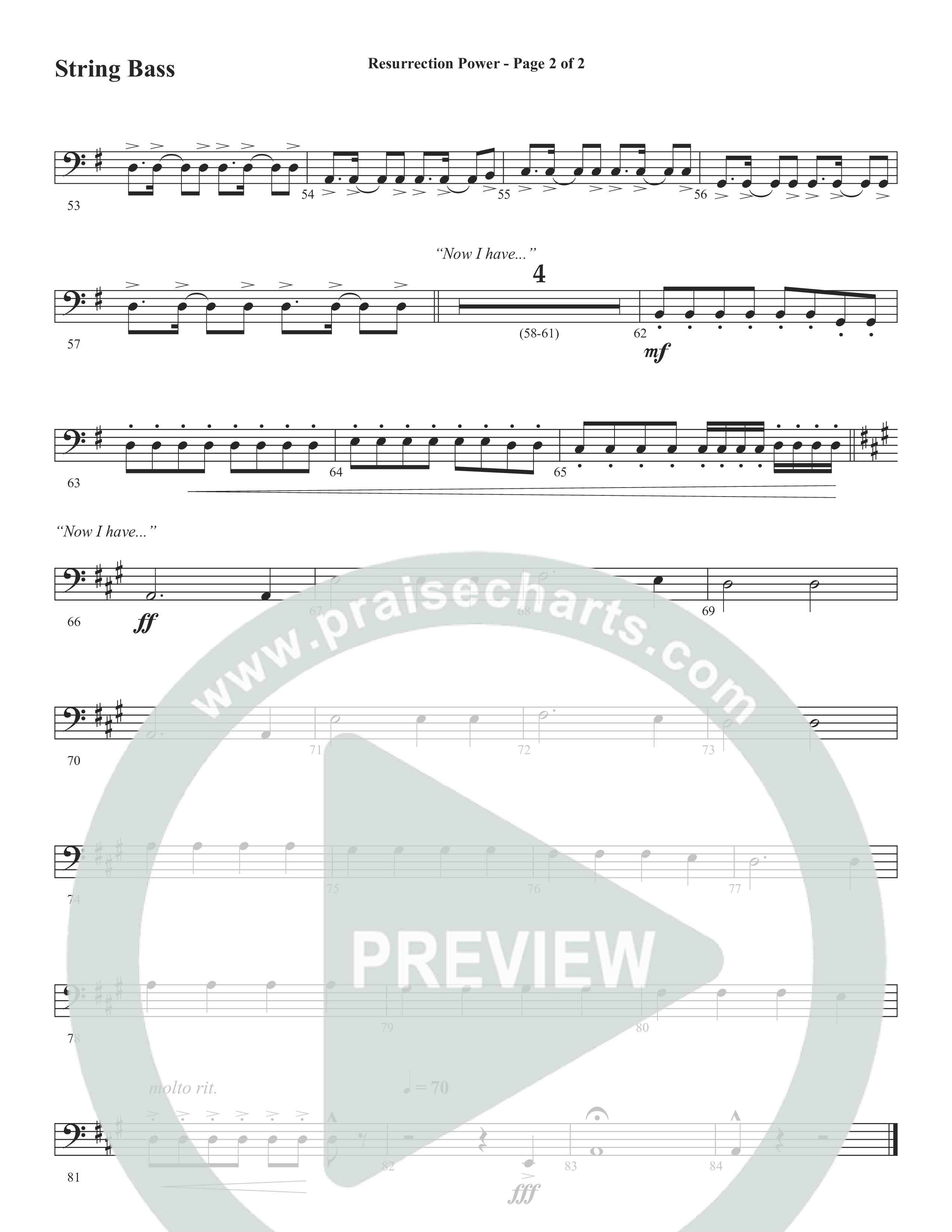 Resurrection Power (Choral Anthem SATB) String Bass (Word Music Choral / Arr. Daniel Semsen)