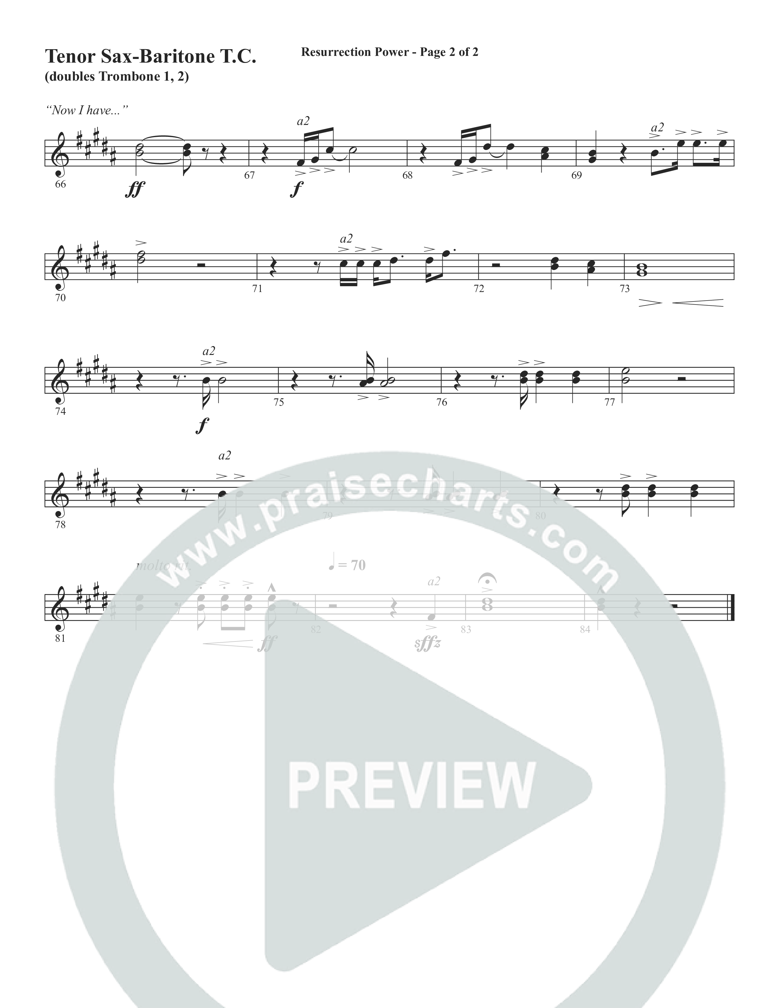 Resurrection Power (Choral Anthem SATB) Tenor Sax/Baritone T.C. (Word Music Choral / Arr. Daniel Semsen)