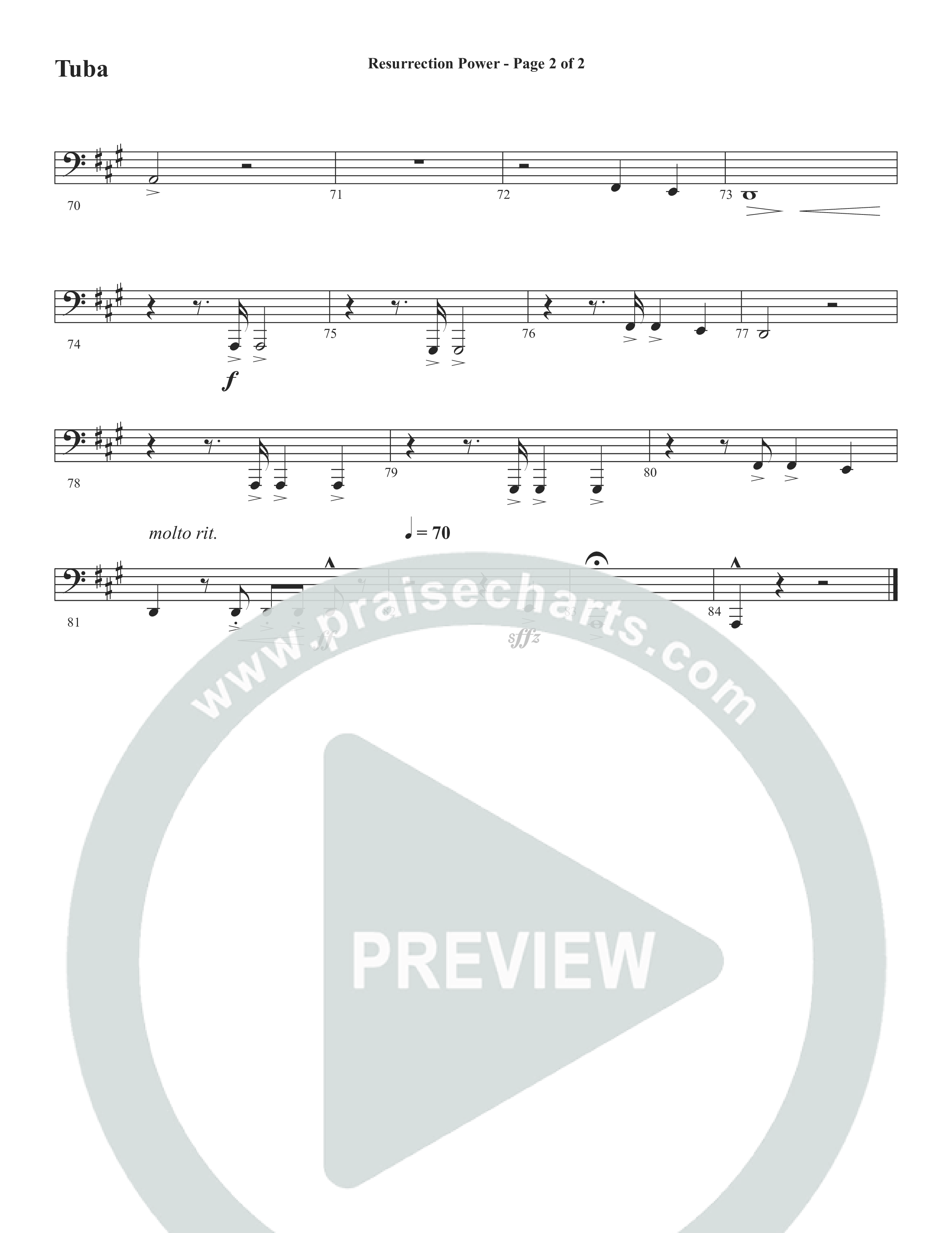 Resurrection Power (Choral Anthem SATB) Tuba (Word Music Choral / Arr. Daniel Semsen)