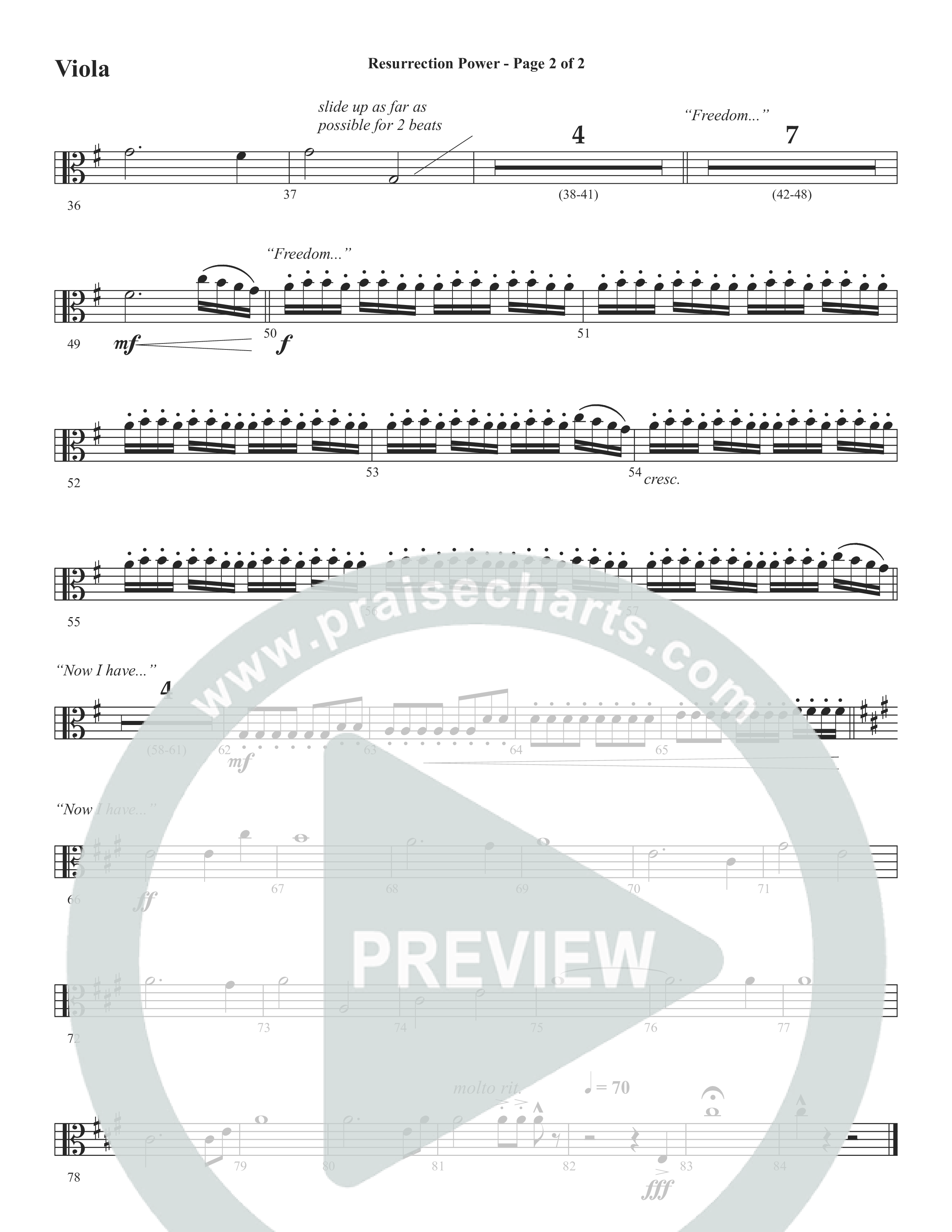 Resurrection Power (Choral Anthem SATB) Viola (Word Music Choral / Arr. Daniel Semsen)