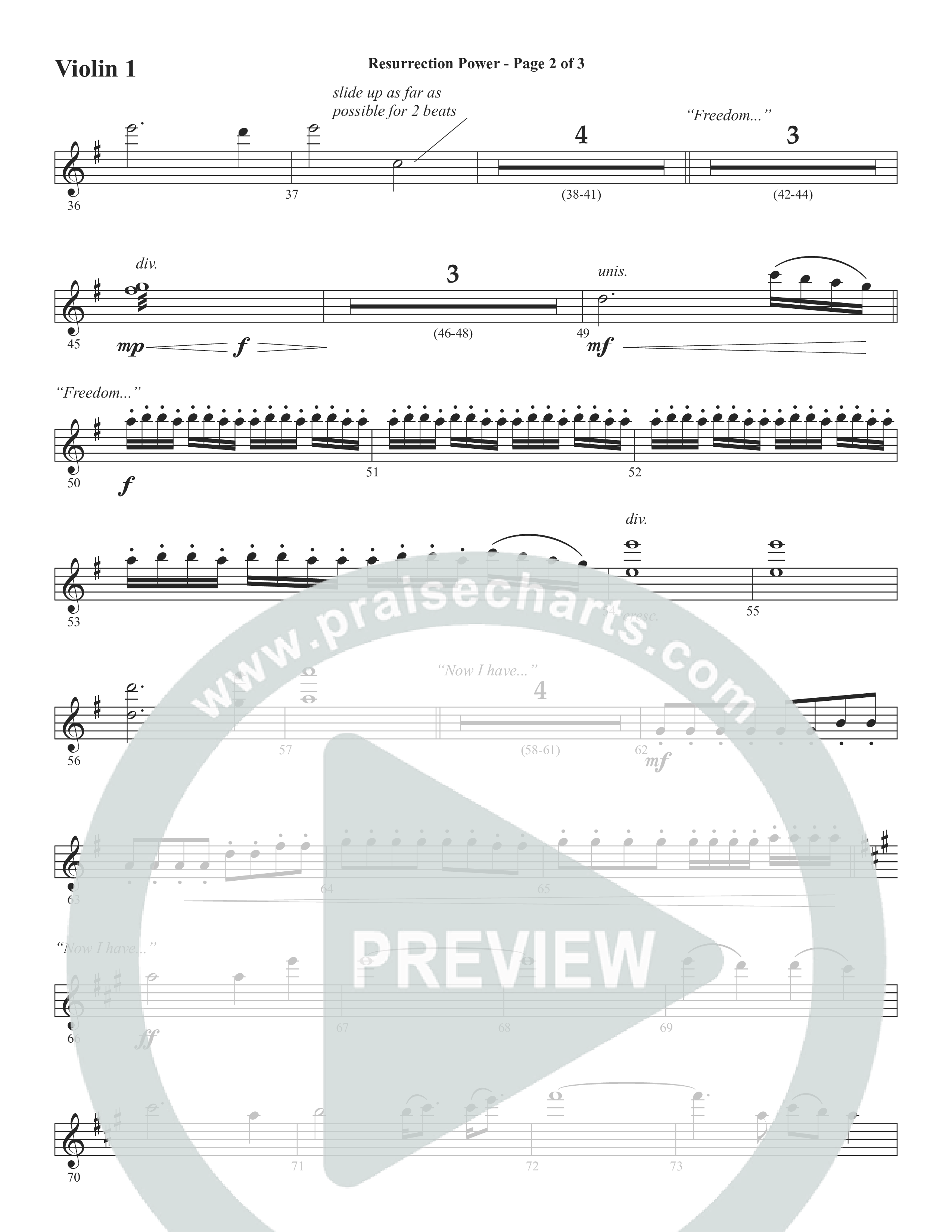 Resurrection Power (Choral Anthem SATB) Violin 1/2 (Word Music Choral / Arr. Daniel Semsen)