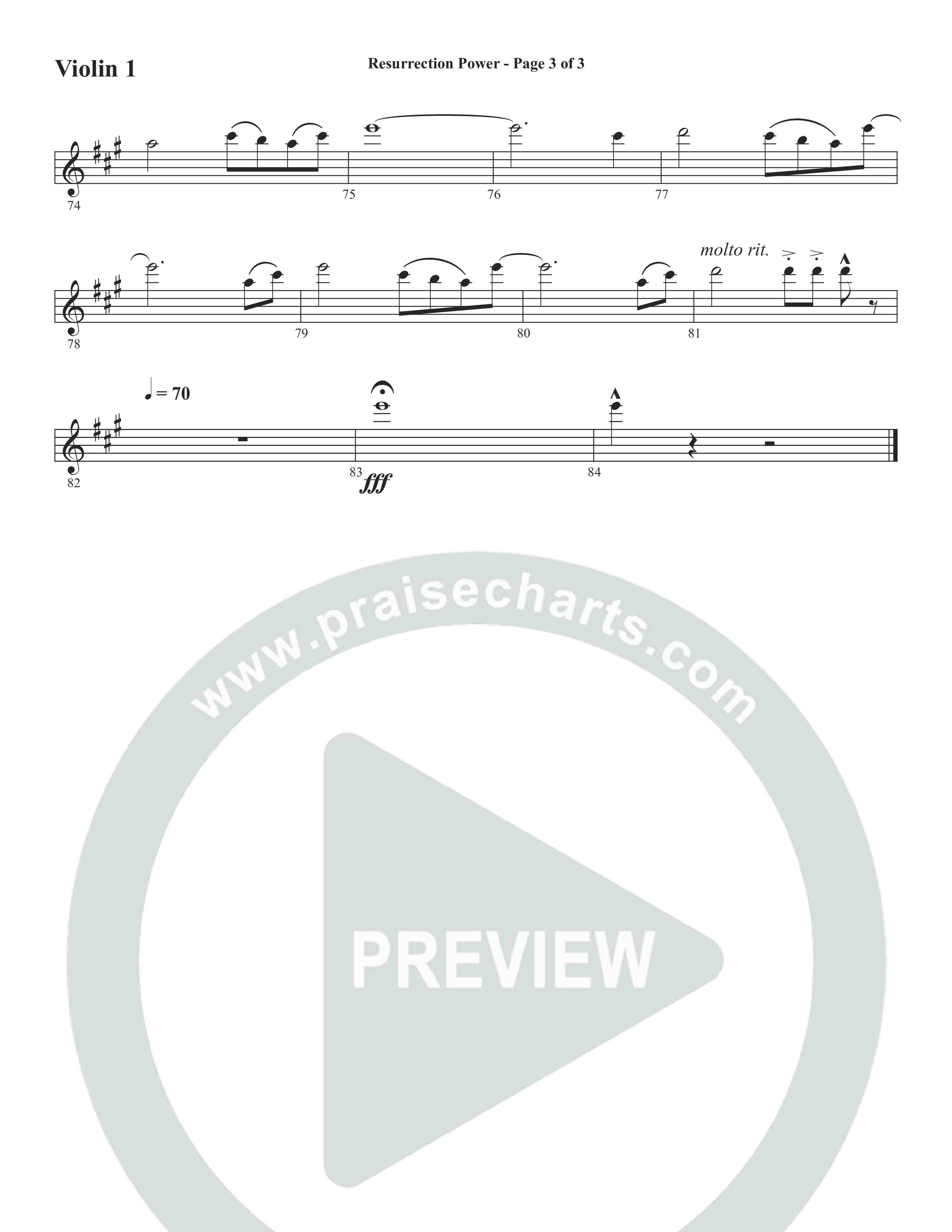 Resurrection Power (Choral Anthem SATB) Violin 1/2 (Word Music Choral / Arr. Daniel Semsen)