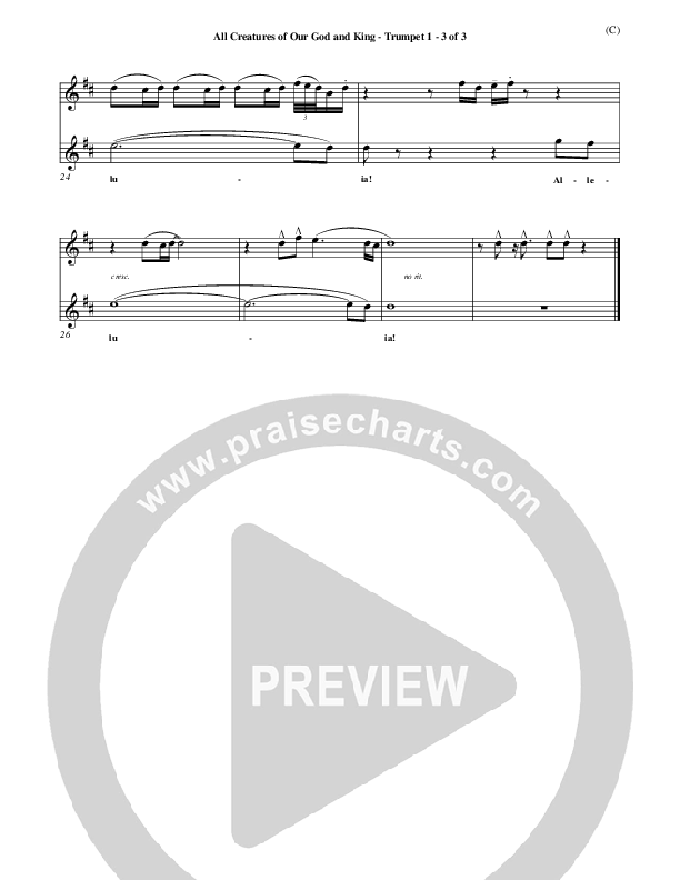 All Creatures Of Our God And King Trumpet 1 (St. Francis of Assisi)