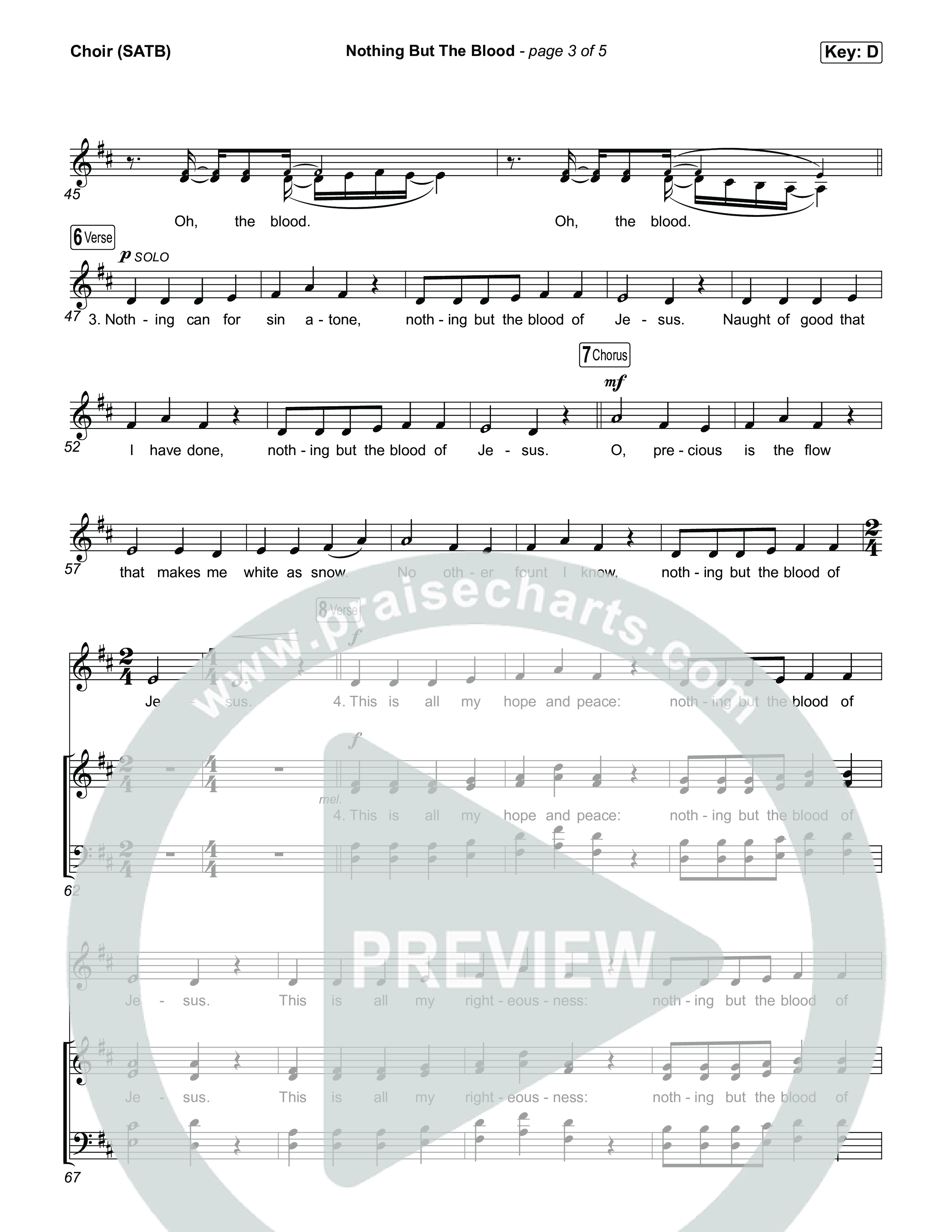 Nothing But The Blood Choir Sheet (The Worship Initiative)