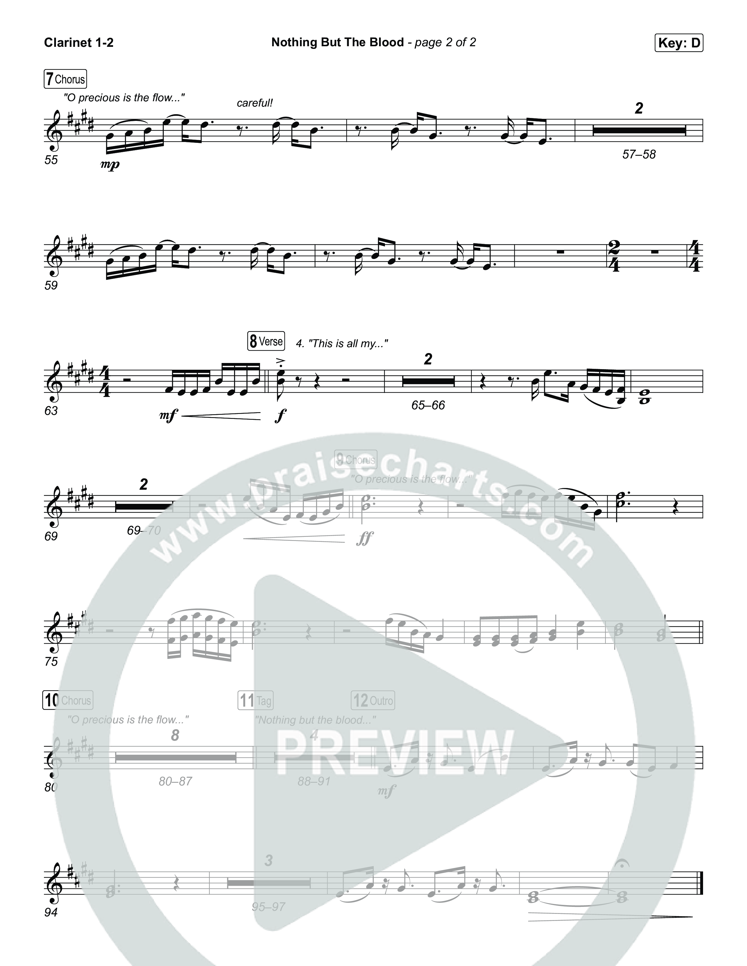 Nothing But The Blood Clarinet 1/2 (The Worship Initiative)