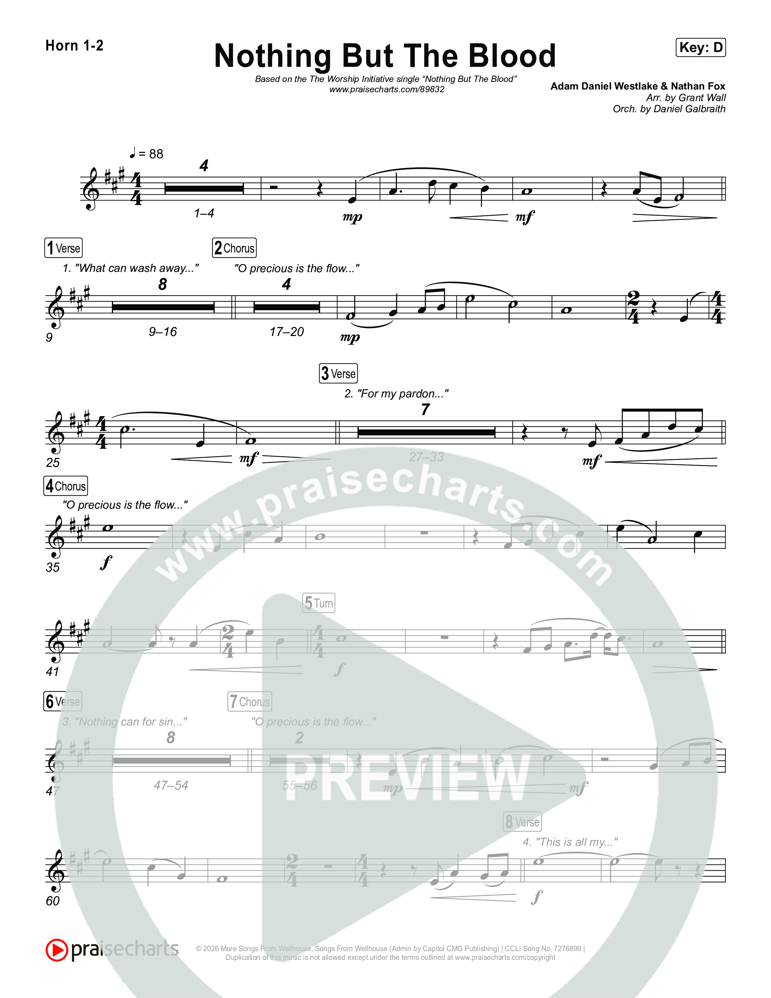 Nothing But The Blood French Horn 1,2 (The Worship Initiative)