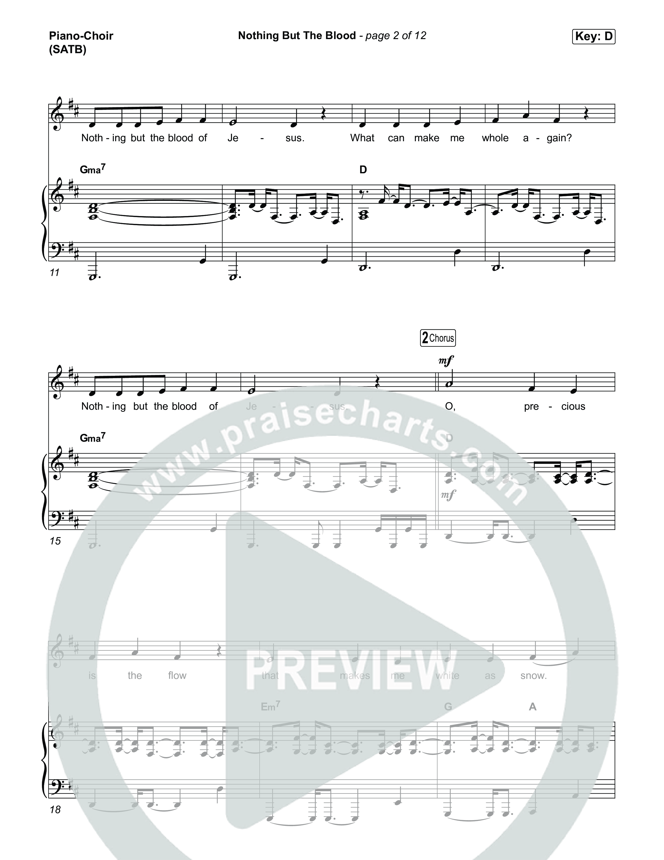 Nothing But The Blood Piano/Choir (SATB) (The Worship Initiative)