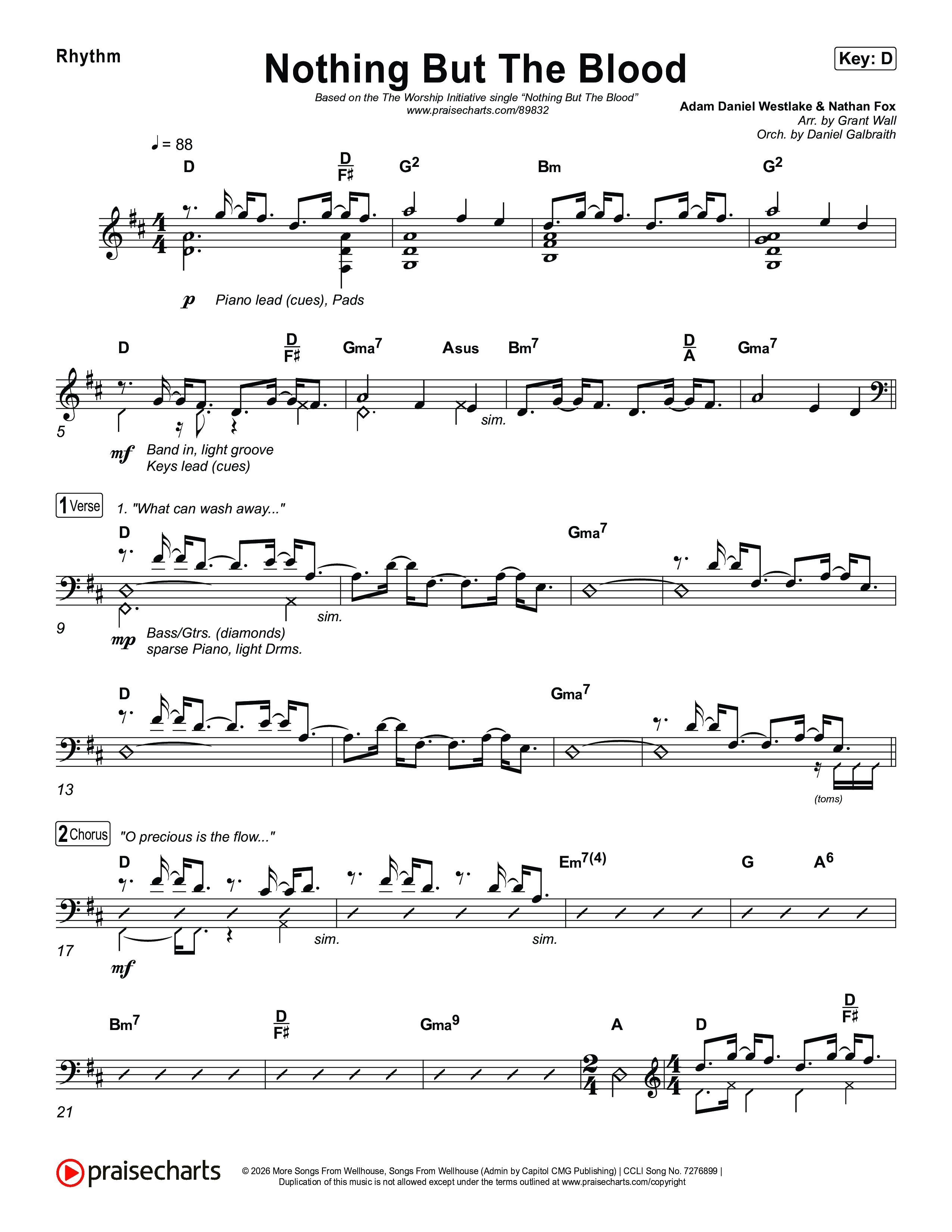Nothing But The Blood Rhythm Chart (The Worship Initiative)
