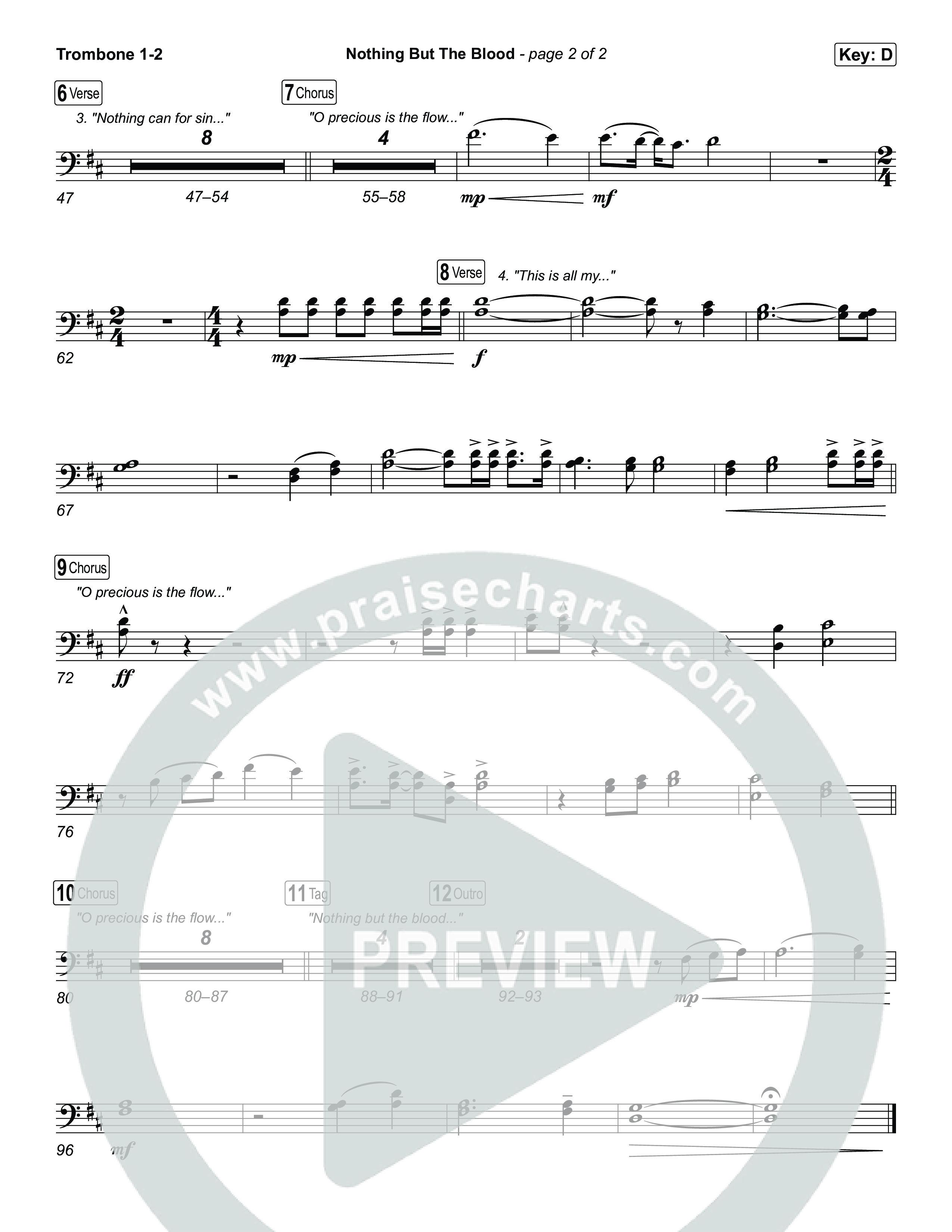 Nothing But The Blood Trombone 1/2 (The Worship Initiative)