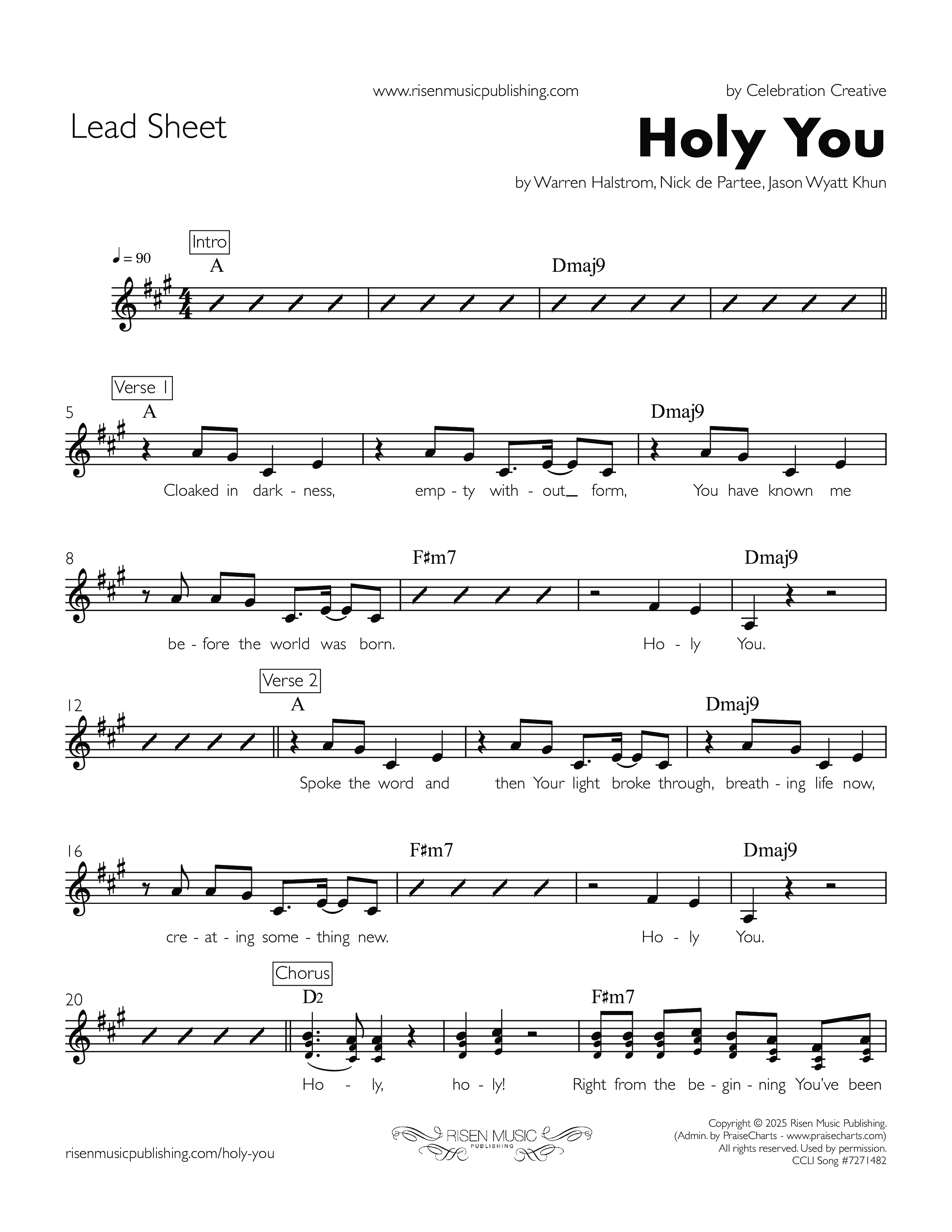 Holy You Lead Sheet (SAT) (Celebration Creative)