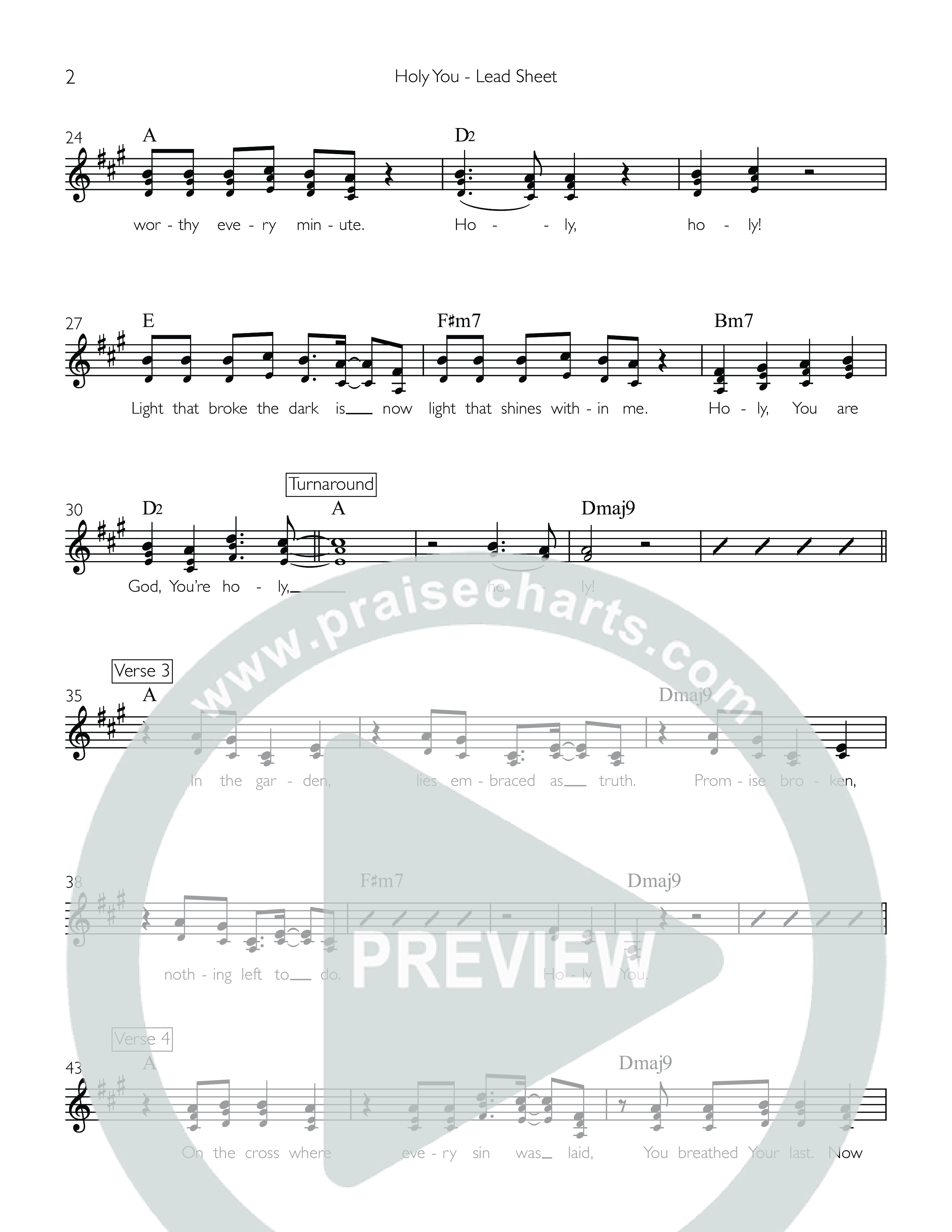 Holy You Lead Sheet (SAT) (Celebration Creative)