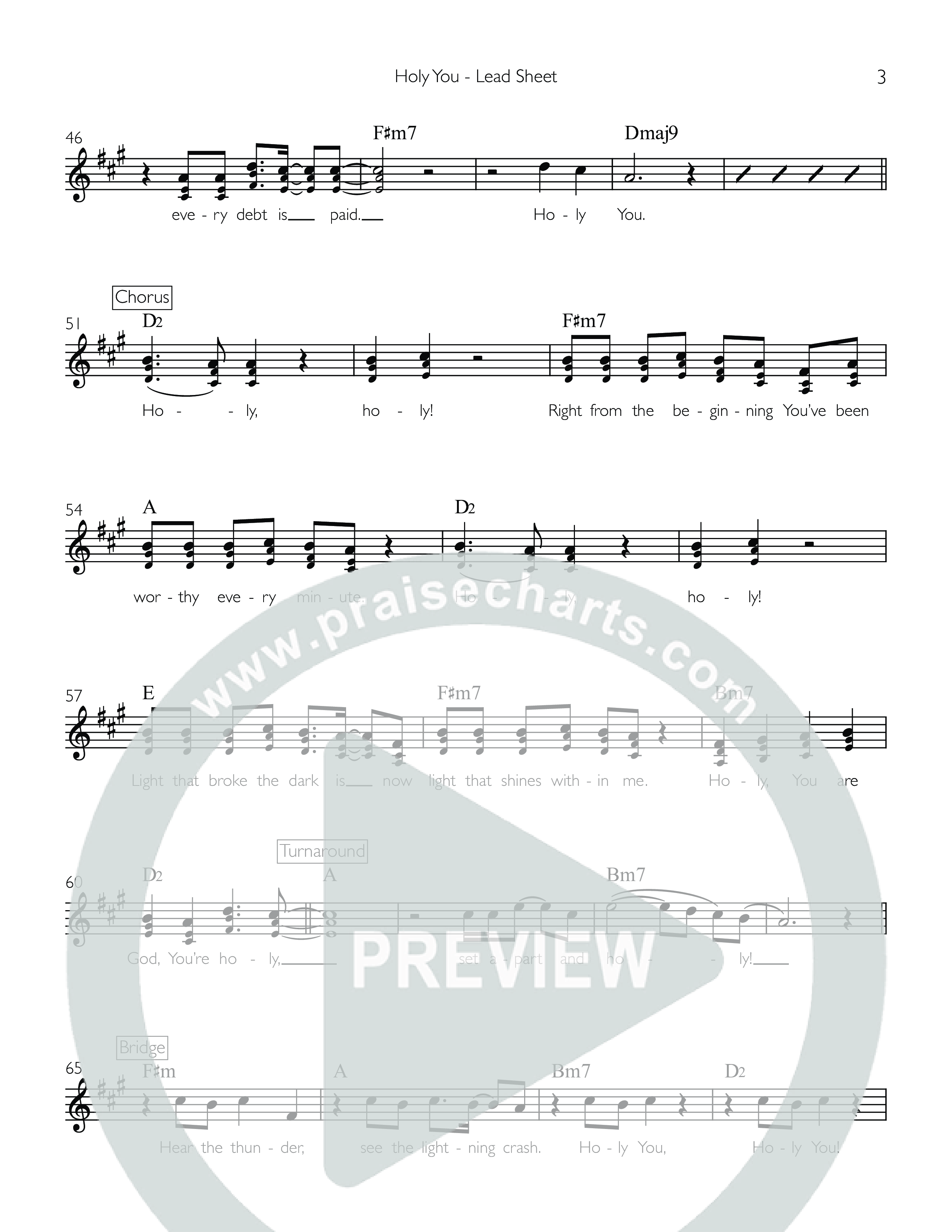 Holy You Lead Sheet (SAT) (Celebration Creative)