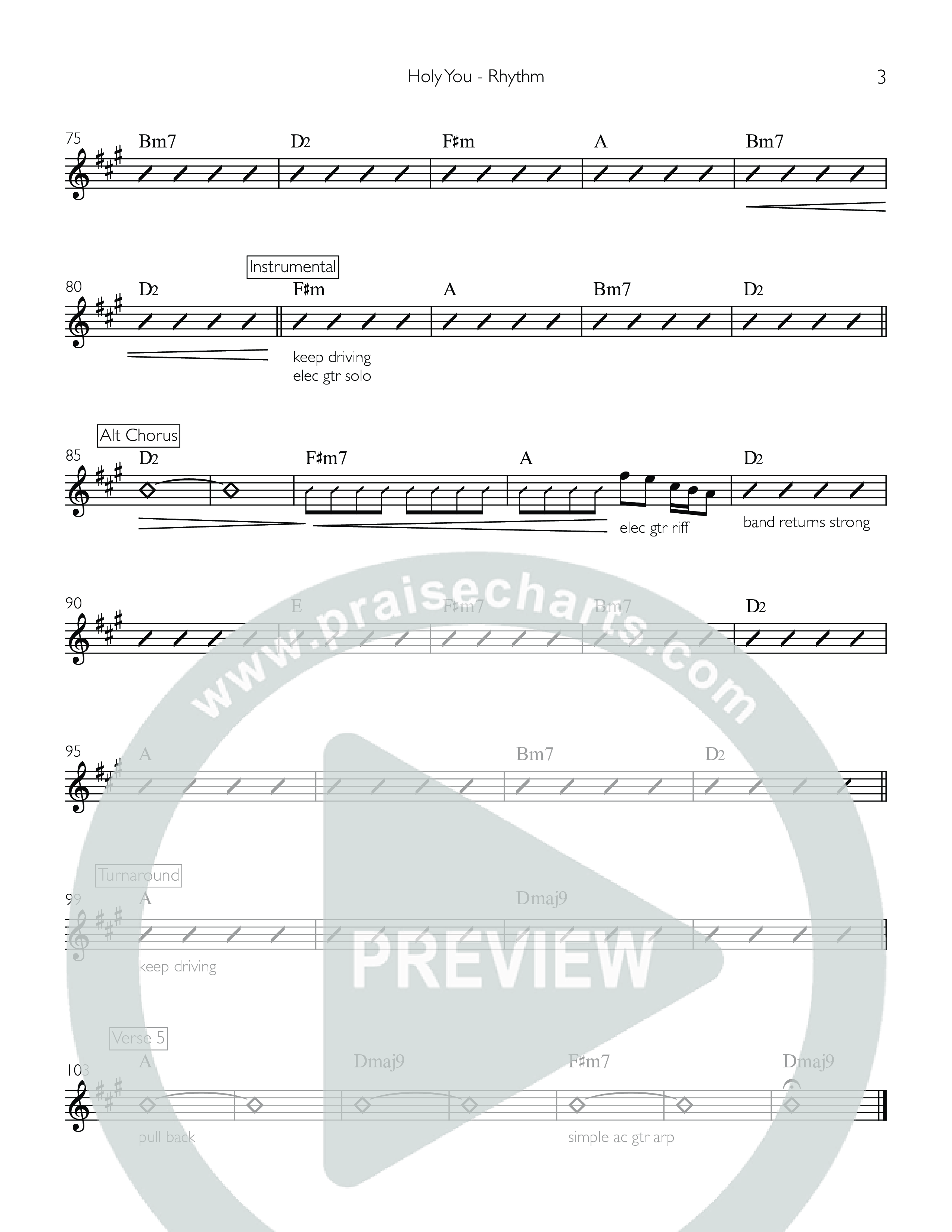 Holy You Rhythm Chart (Celebration Creative)