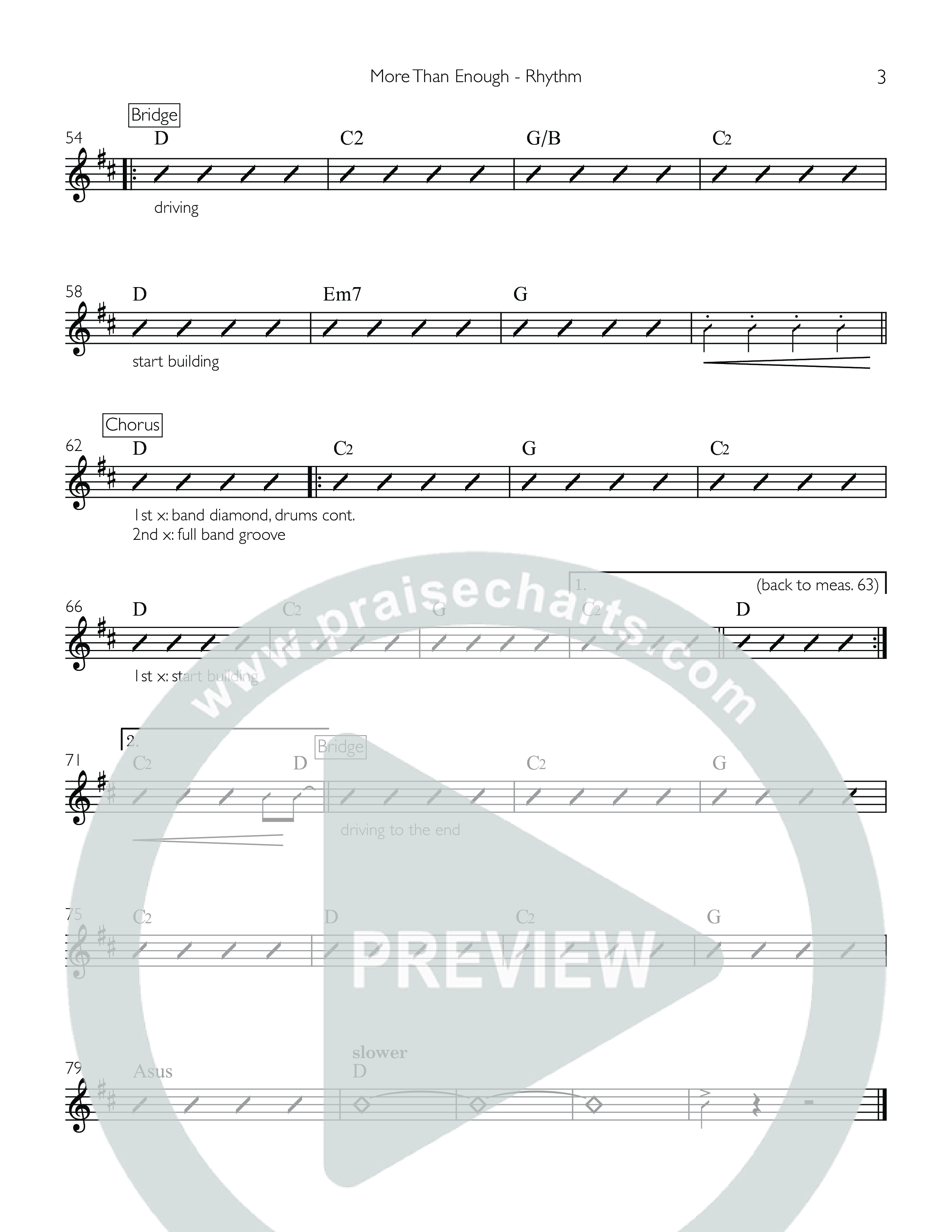 More Than Enough Rhythm Chart (Celebration Creative)