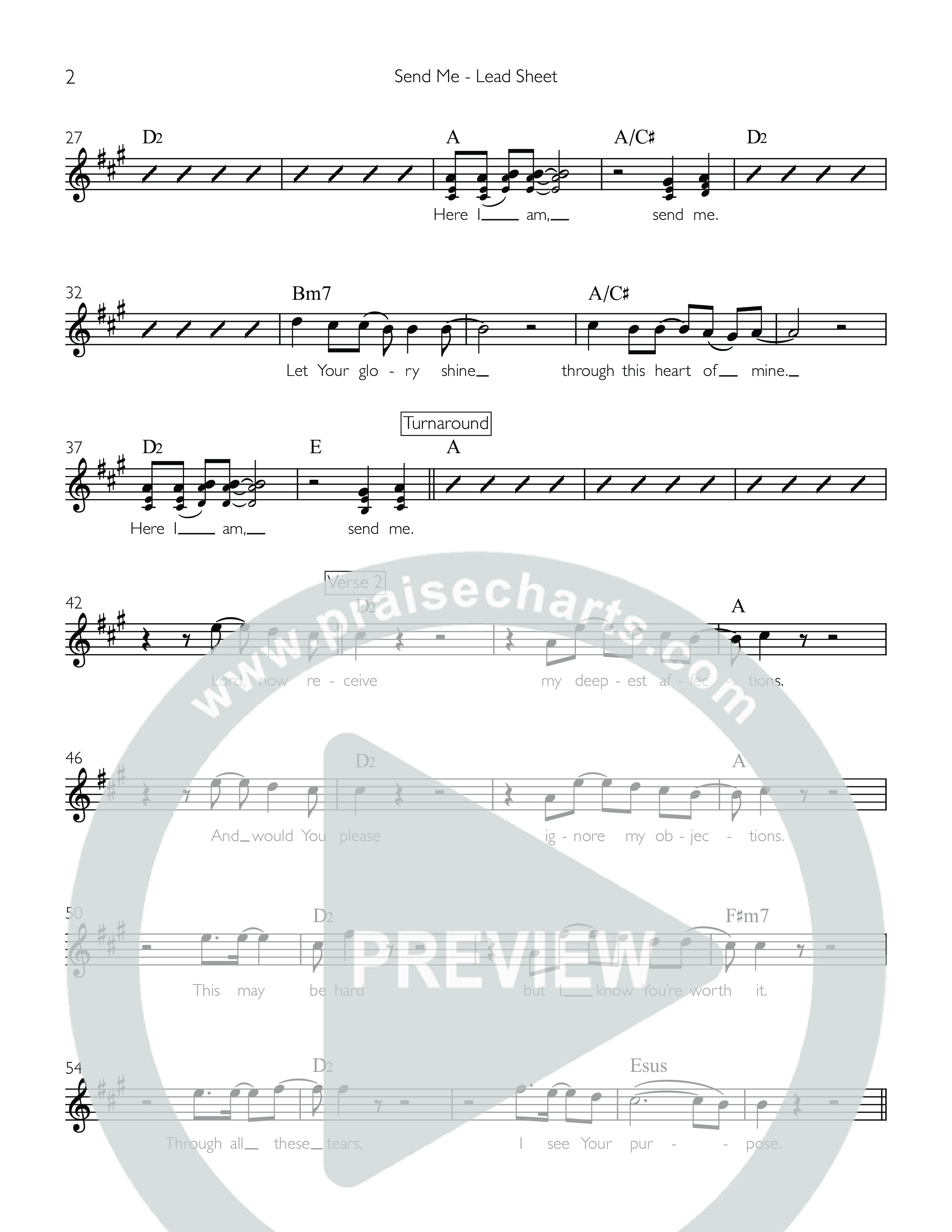 Send Me Lead Sheet (SAT) (Celebration Creative)