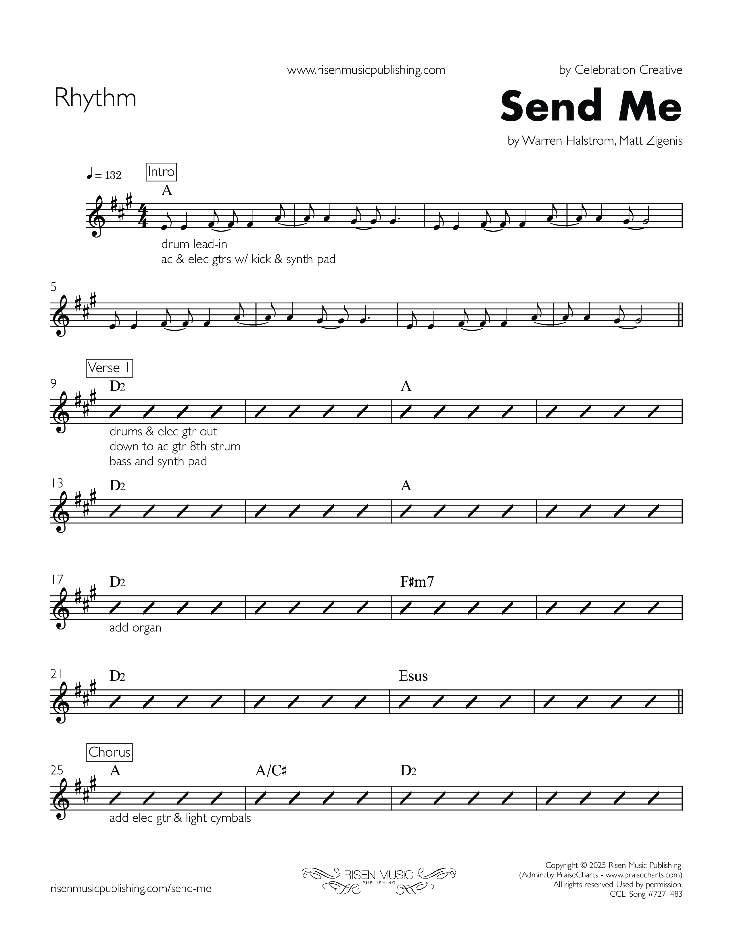Send Me Rhythm Chart (Celebration Creative)