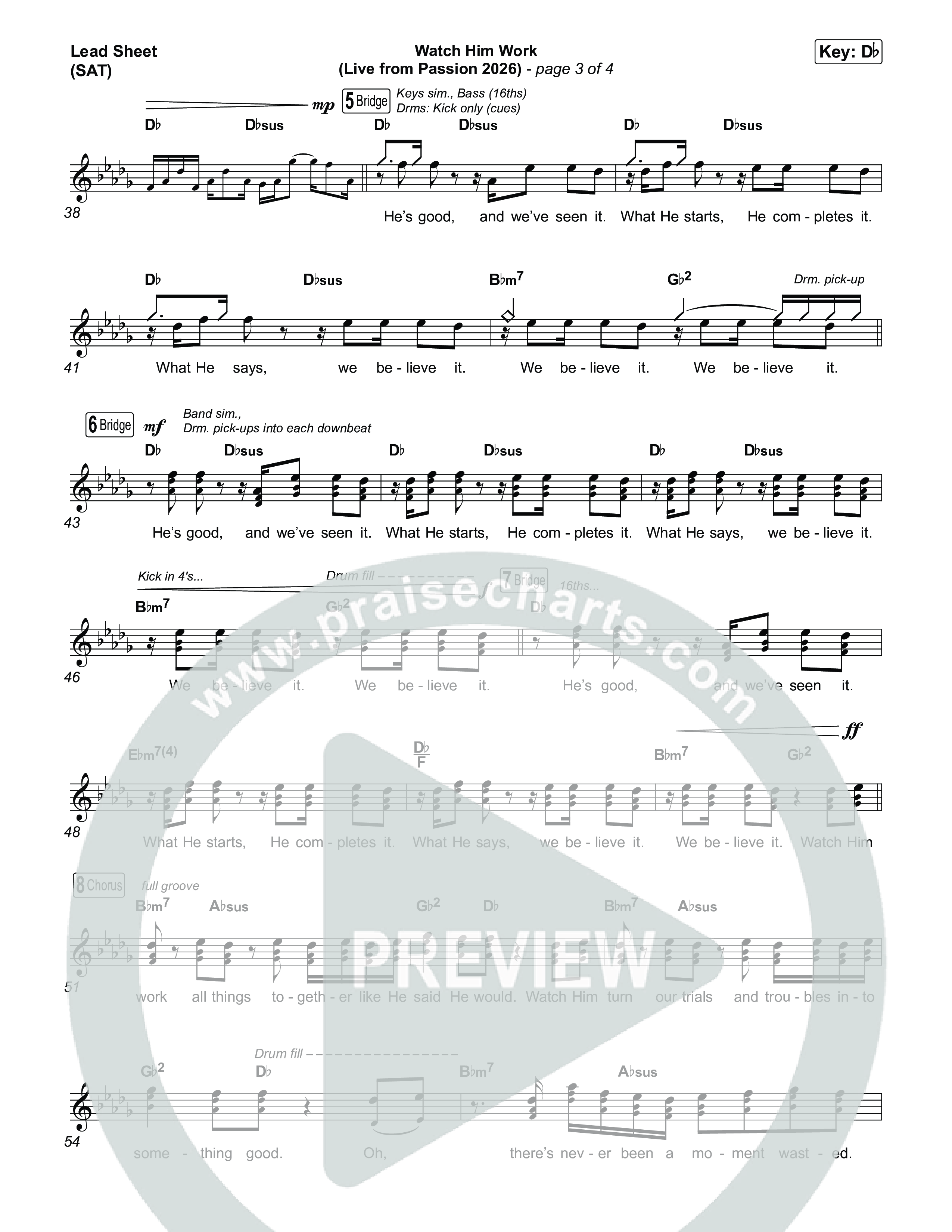 Watch Him Work (Live From Passion 2026) Lead Sheet (SAT) (Passion / Landon Wolfe)