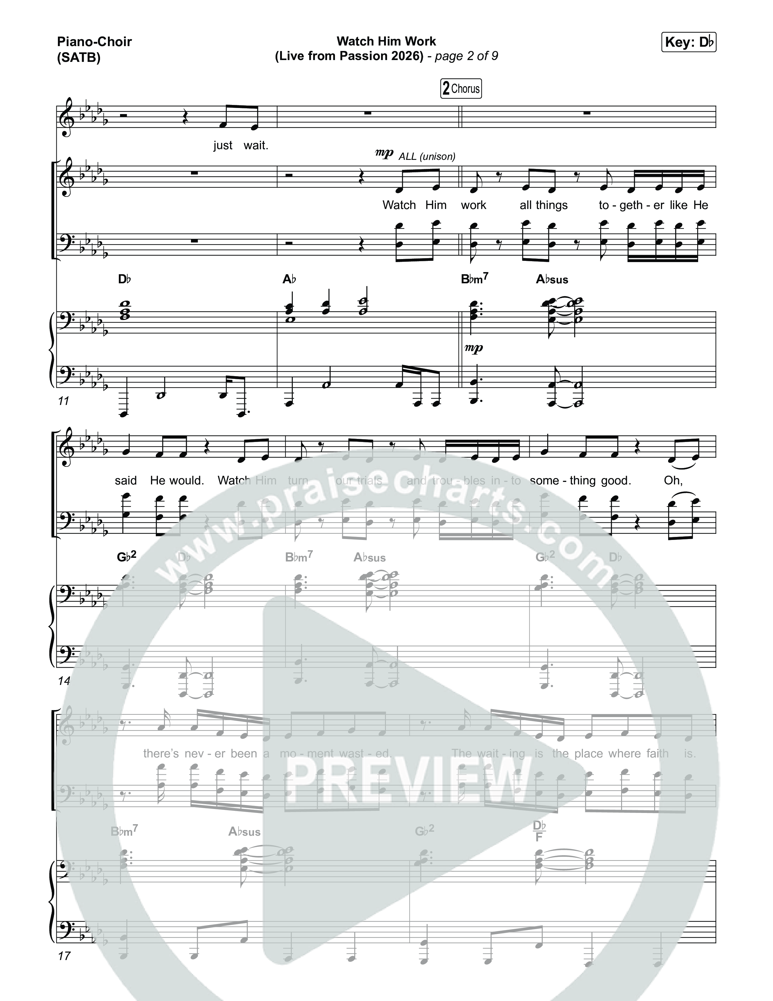 Watch Him Work (Live From Passion 2026) Piano/Vocal Pack (Passion / Landon Wolfe)