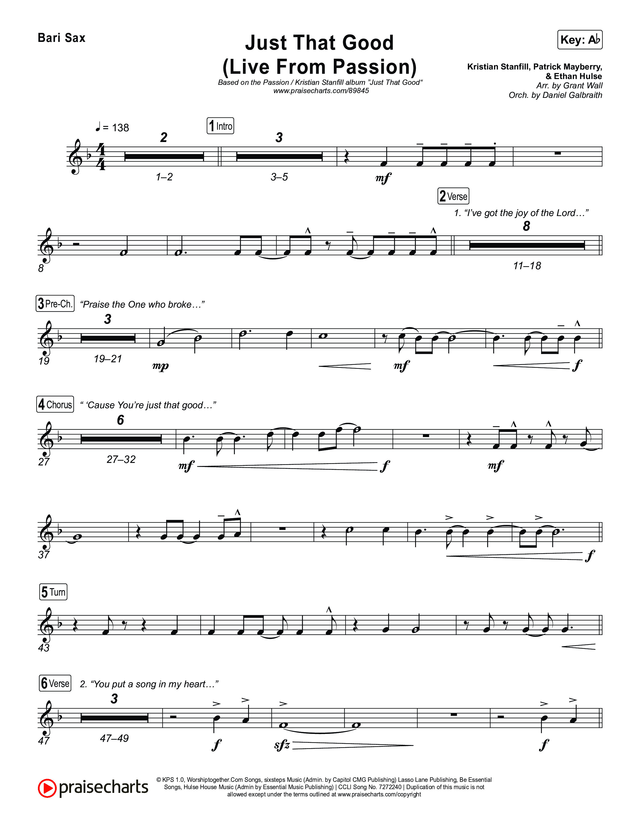 Just That Good (Live From Passion 2026) Bari Sax (Passion / Kristian Stanfill)