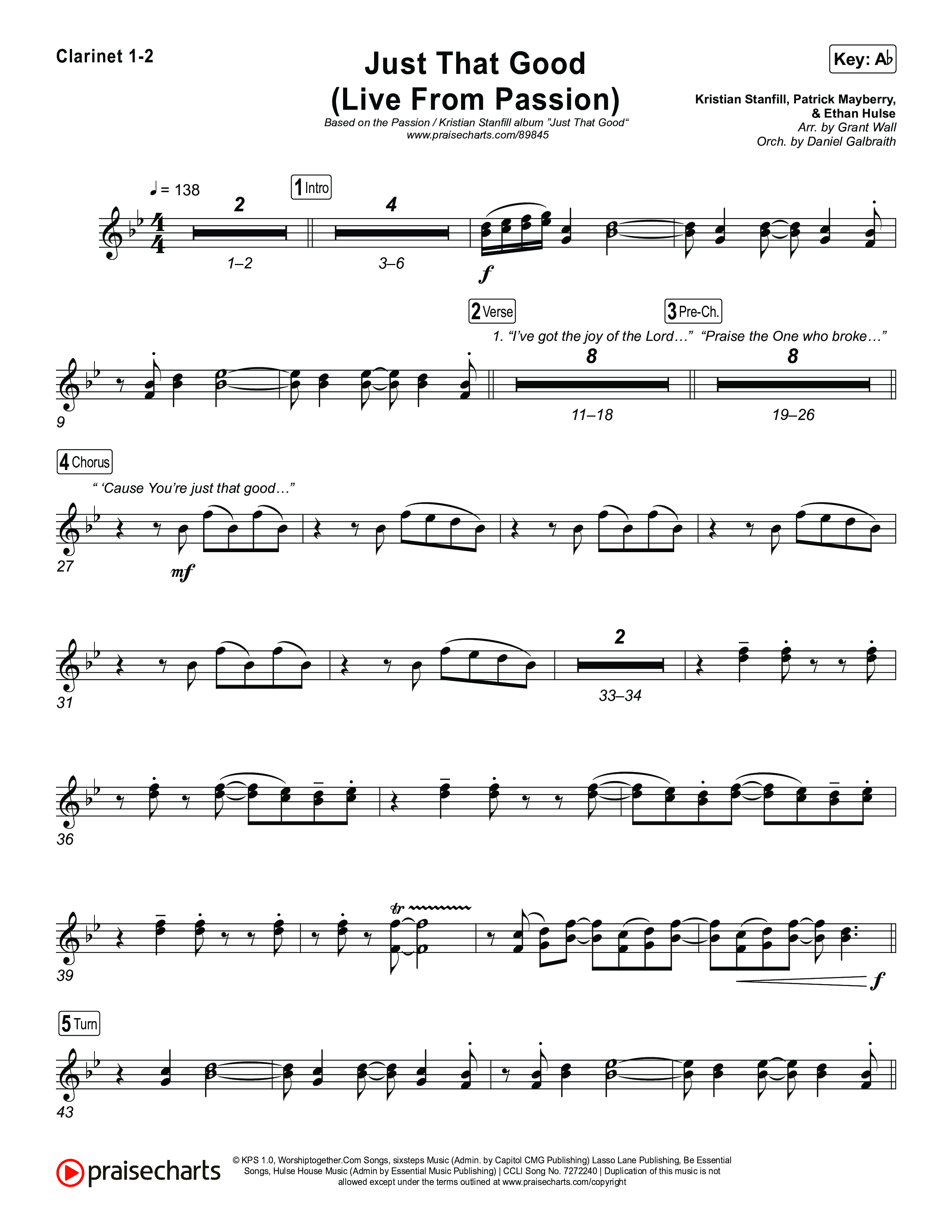 Just That Good (Live From Passion 2026) Clarinet 1/2 (Passion / Kristian Stanfill)