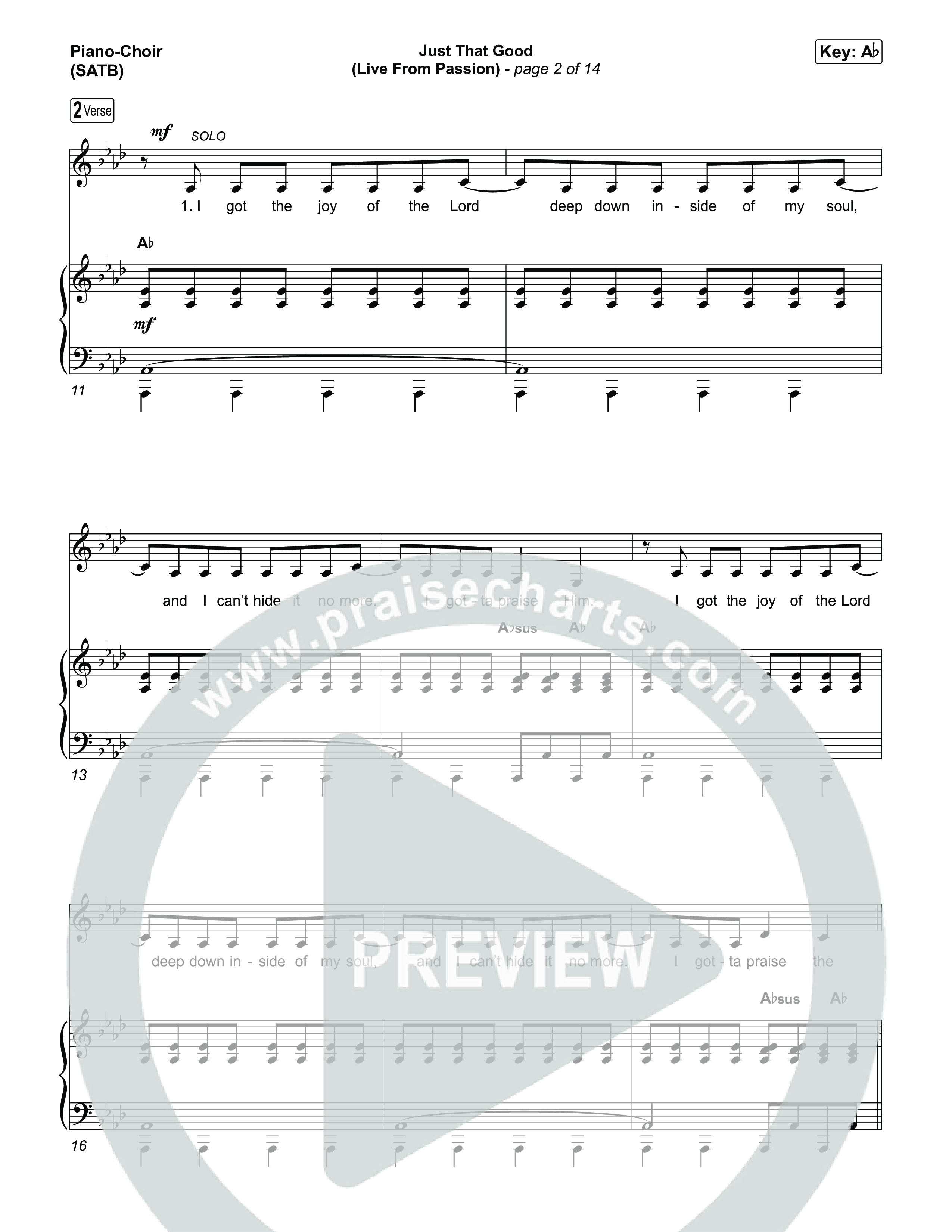 Just That Good (Live From Passion 2026) Piano/Vocal (SATB) (Passion / Kristian Stanfill)