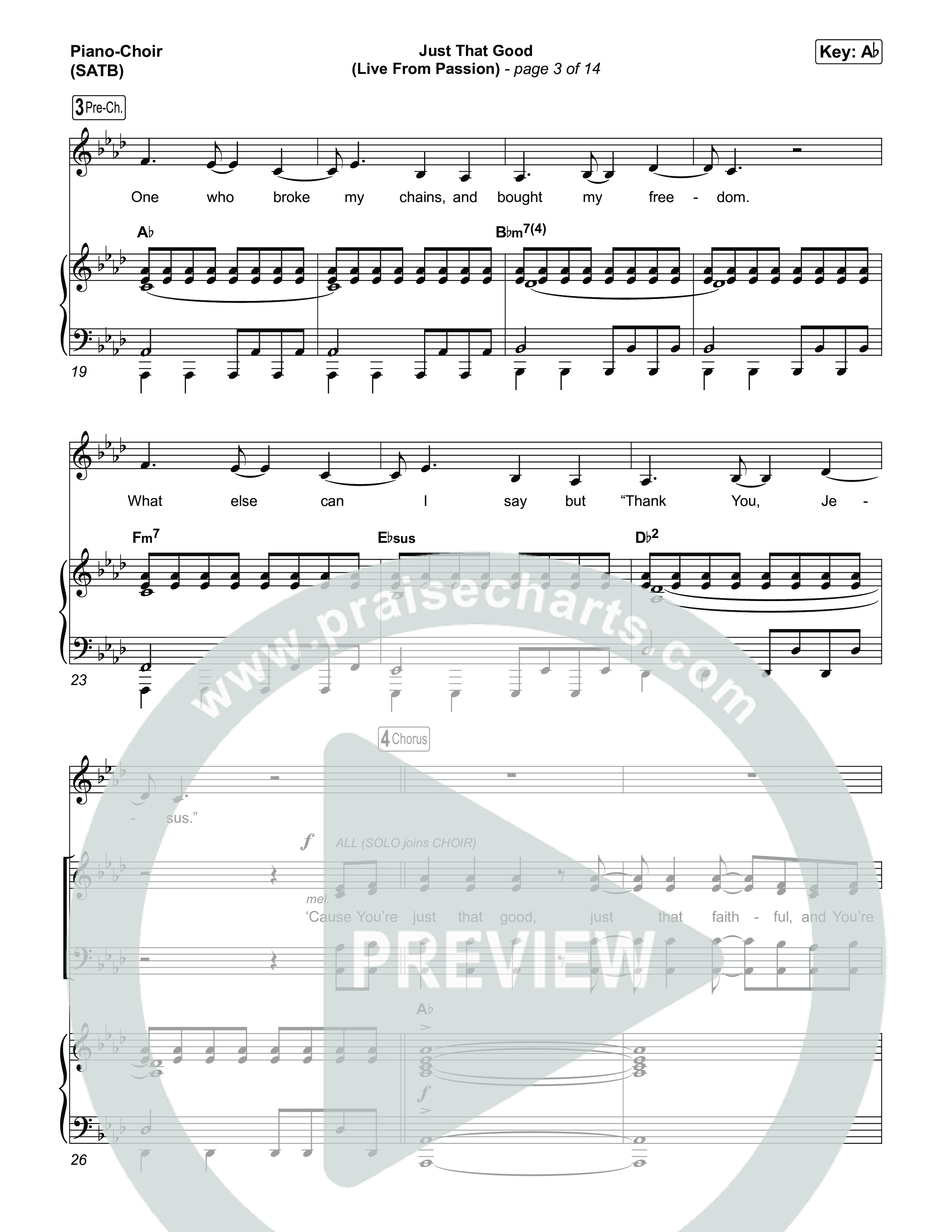 Just That Good (Live From Passion 2026) Piano/Vocal (SATB) (Passion / Kristian Stanfill)