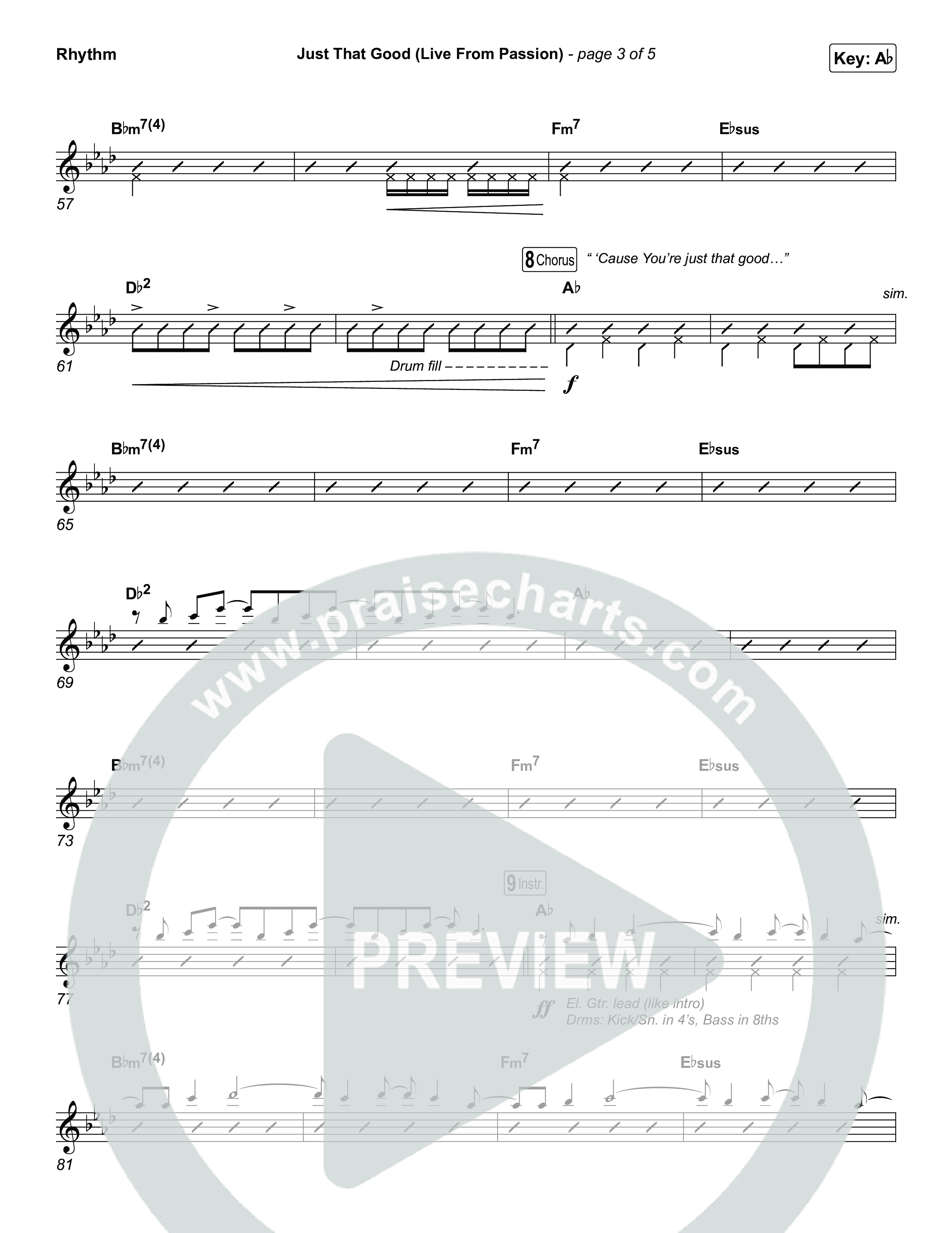 Just That Good (Live From Passion 2026) Rhythm Chart (Passion / Kristian Stanfill)