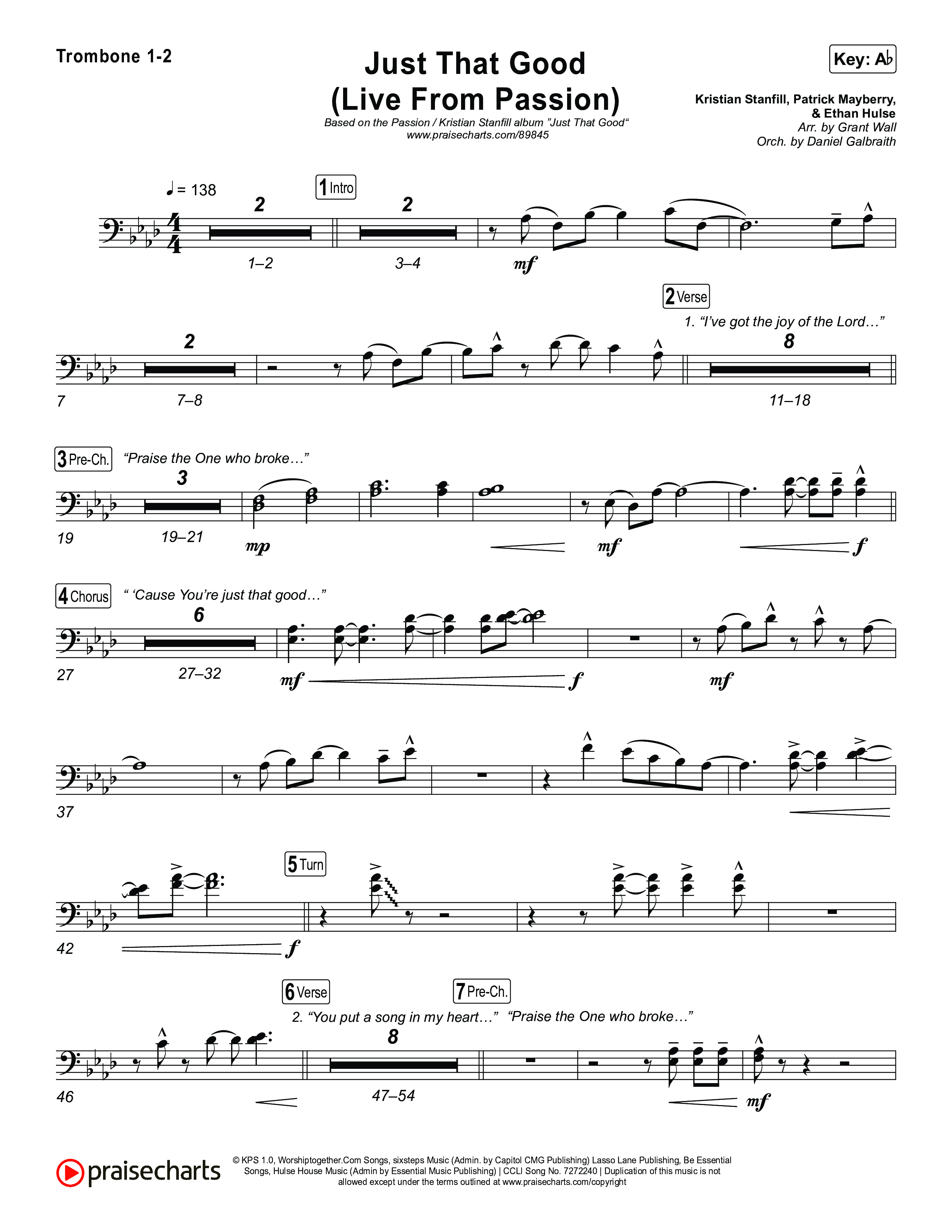 Just That Good (Live From Passion 2026) Trombone 1,2 (Passion / Kristian Stanfill)