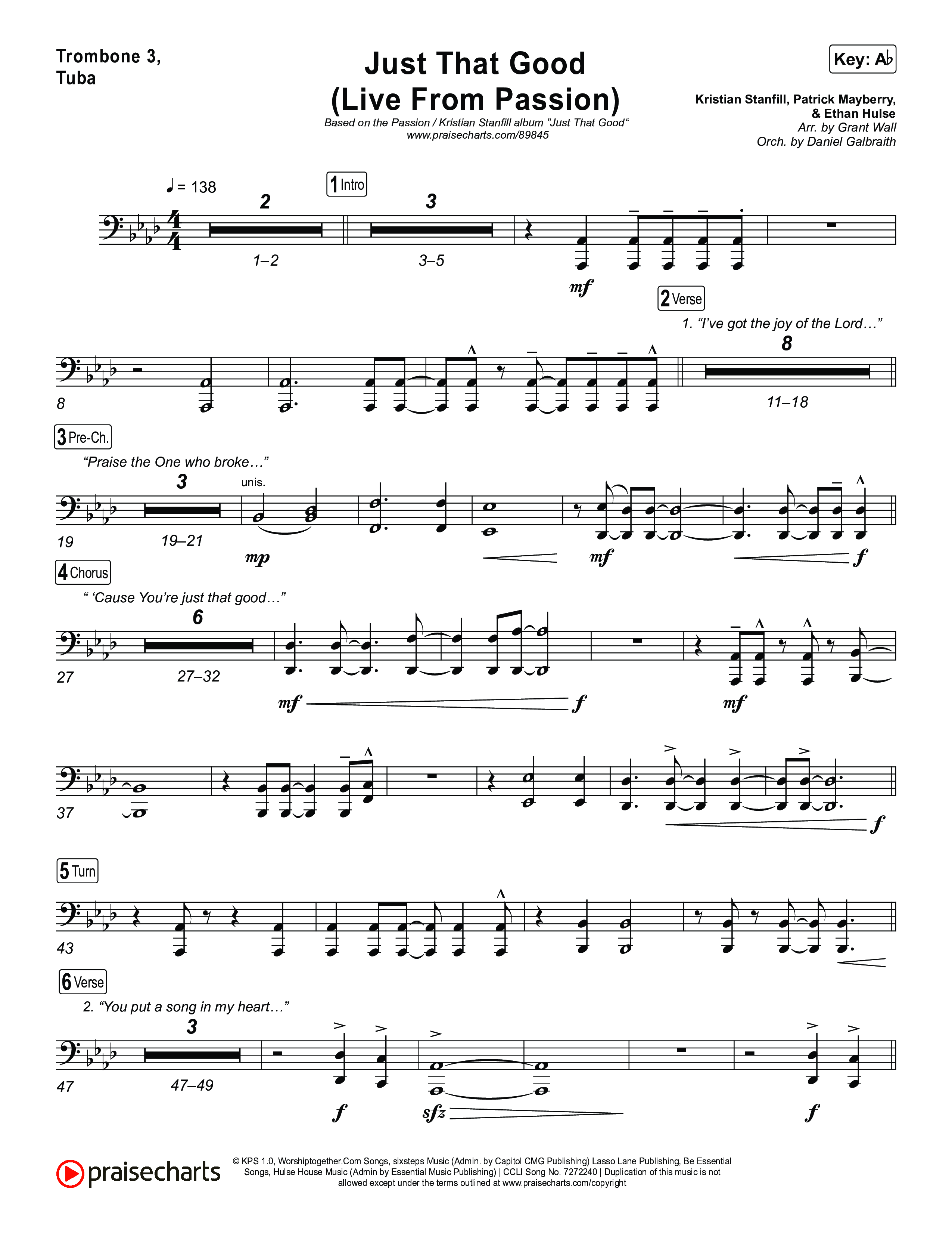Just That Good (Live From Passion 2026) Trombone 3/Tuba (Passion / Kristian Stanfill)