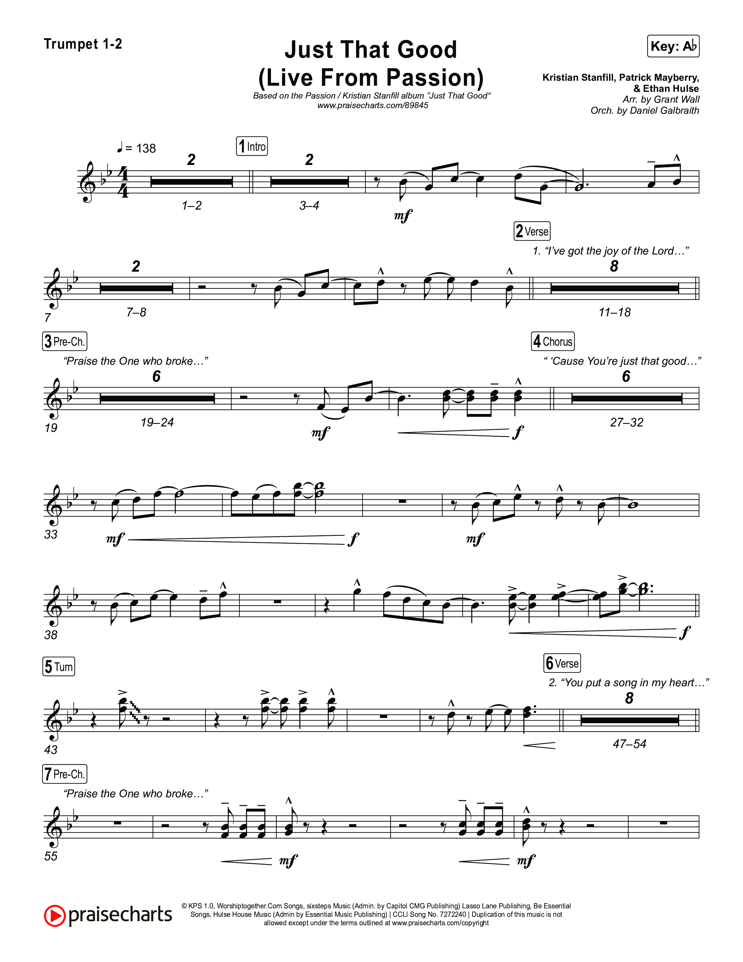 Just That Good (Live From Passion 2026) Trumpet 1,2 (Passion / Kristian Stanfill)