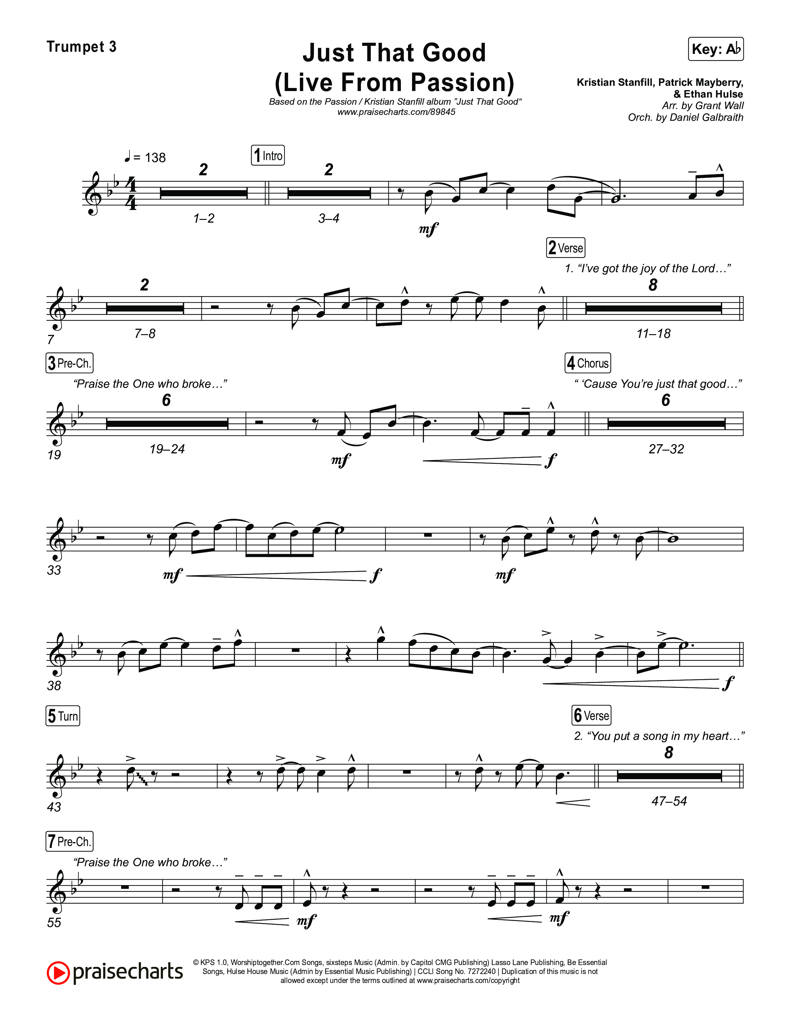 Just That Good (Live From Passion 2026) Trumpet 3 (Passion / Kristian Stanfill)