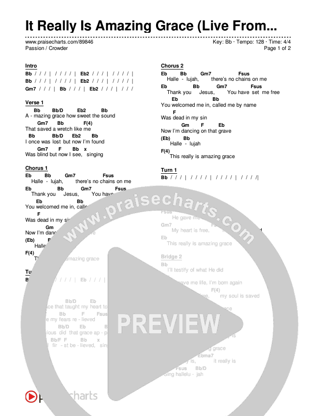 It Really Is Amazing Grace (Live From Passion 2026) Chords & Lyrics (Passion / Crowder)
