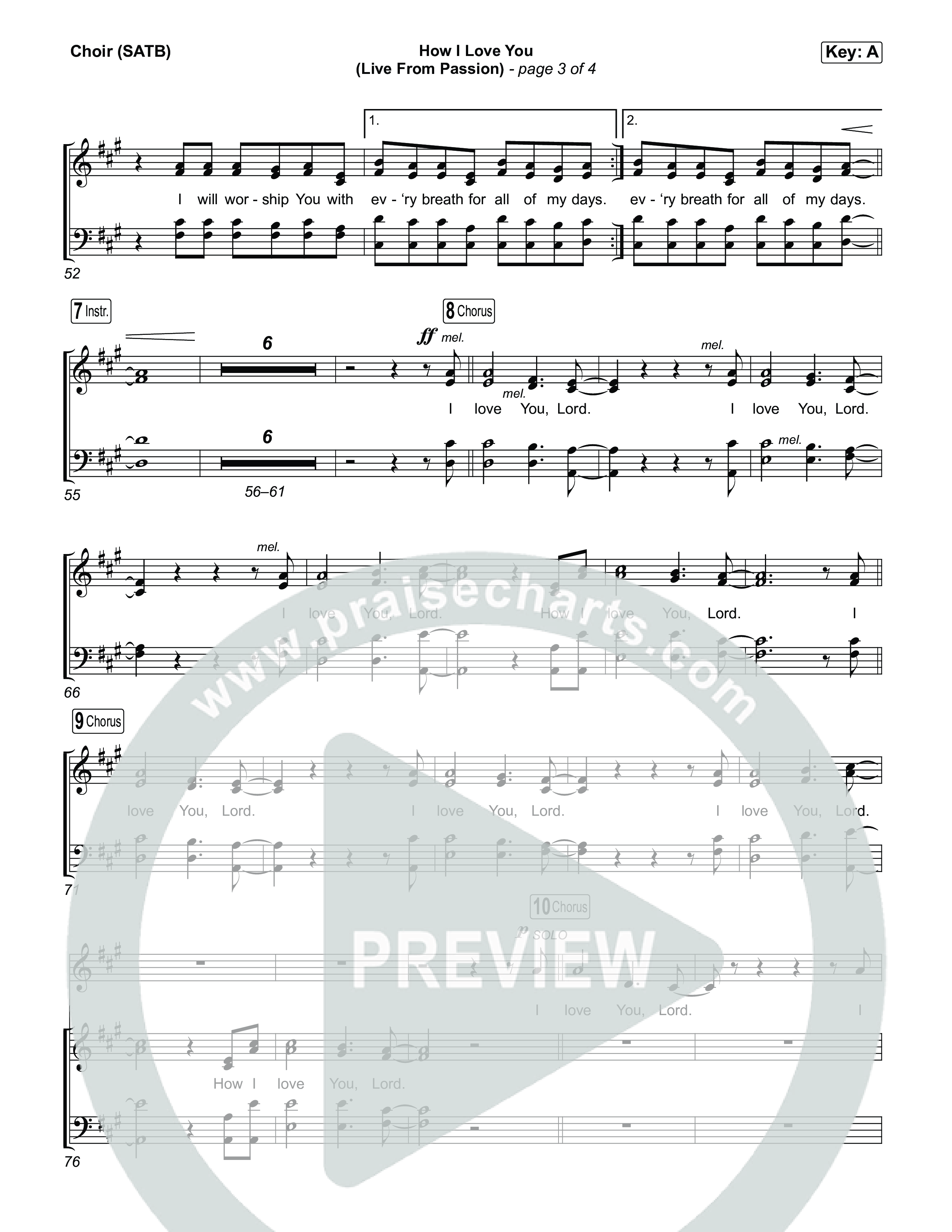 How I Love You (Live From Passion 2026) Choir Sheet (SATB) (Passion / Rachel Halbach)