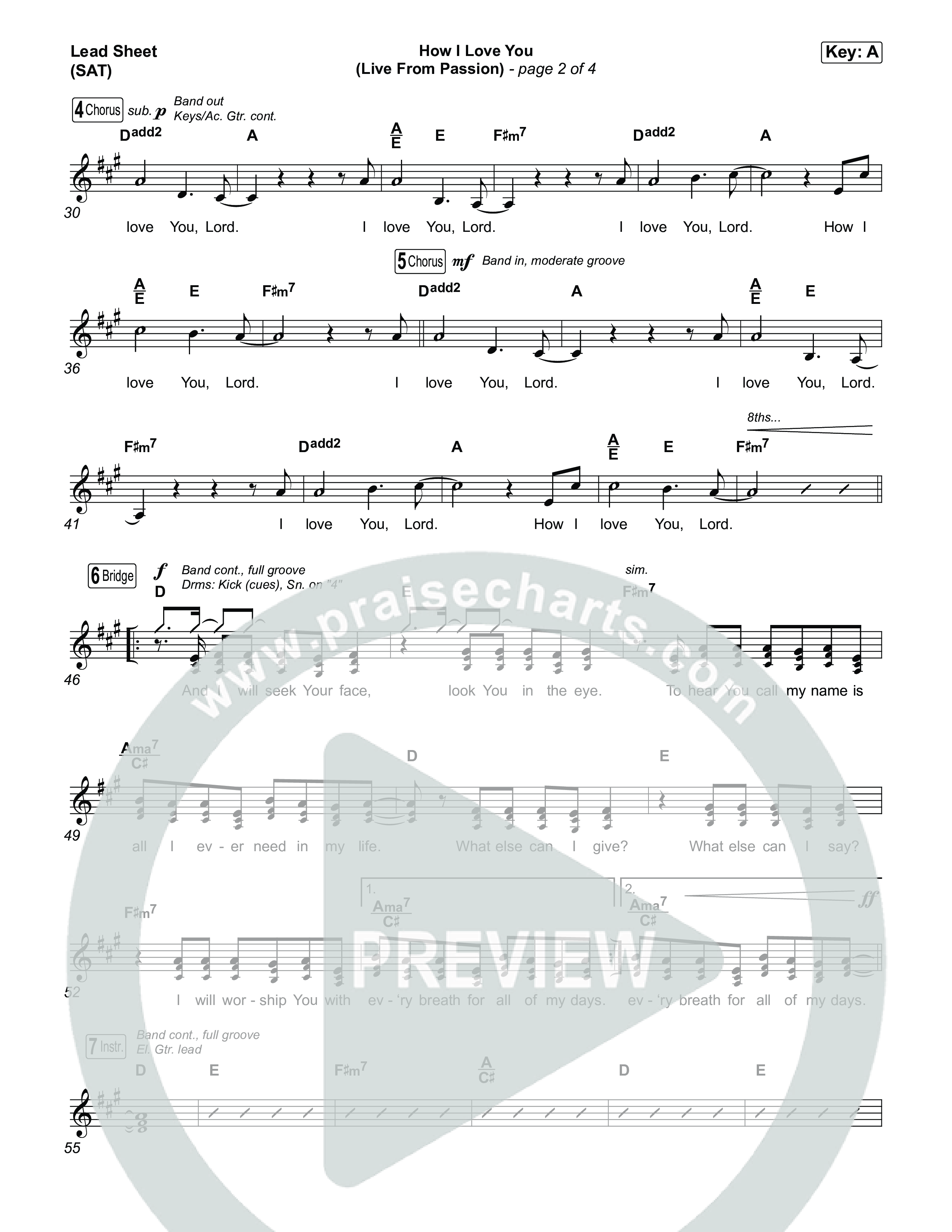 How I Love You (Live From Passion 2026) Lead Sheet (SAT) (Passion / Rachel Halbach)